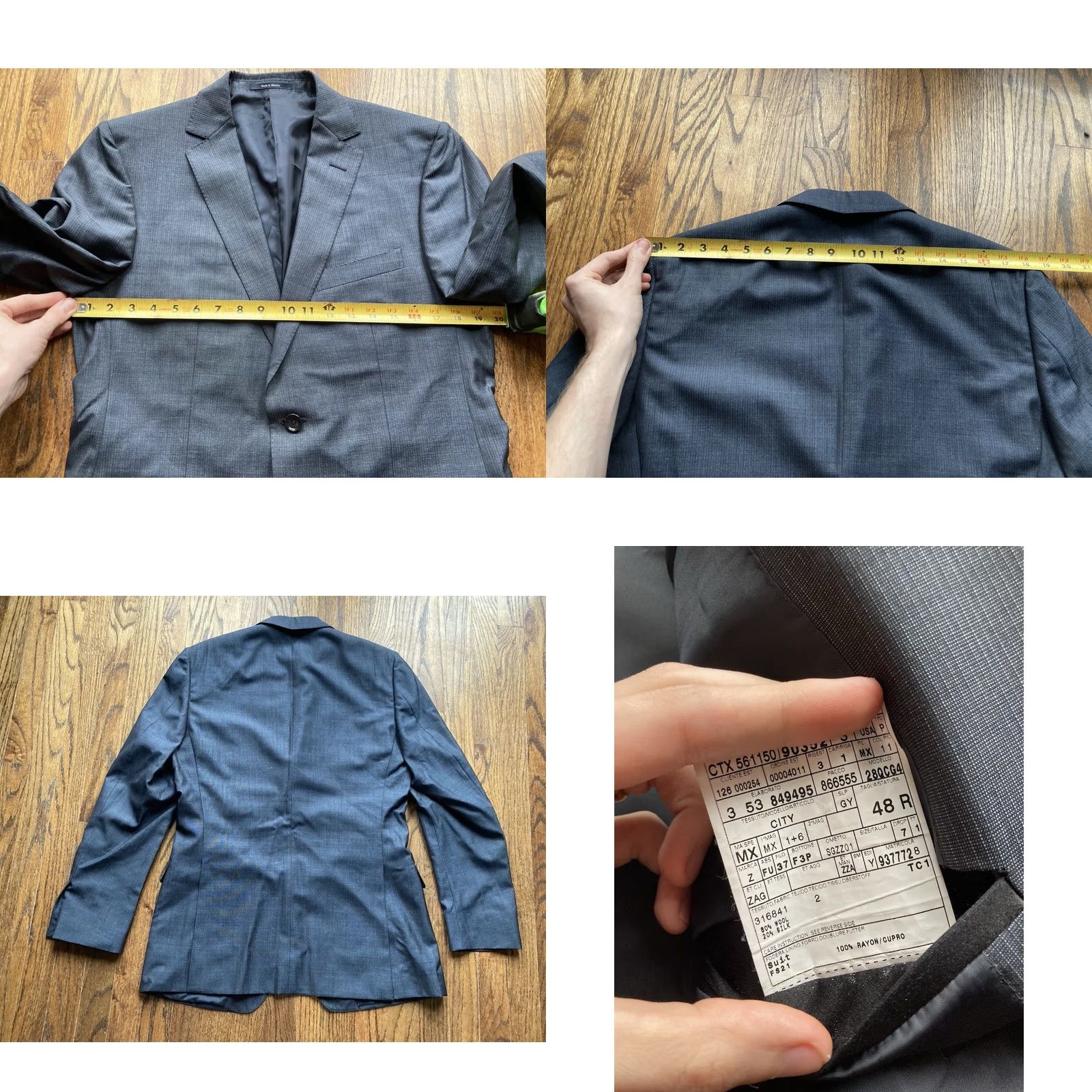 Ermenegildo Zegna Ermenegildo Zegna Sport Coat Jacket Mens 38R Gray Wool Silk Blend 2 Button Notch Lapel Regular Fit IS Mexico Size US XXS / EU 40 - 8 Thumbnail