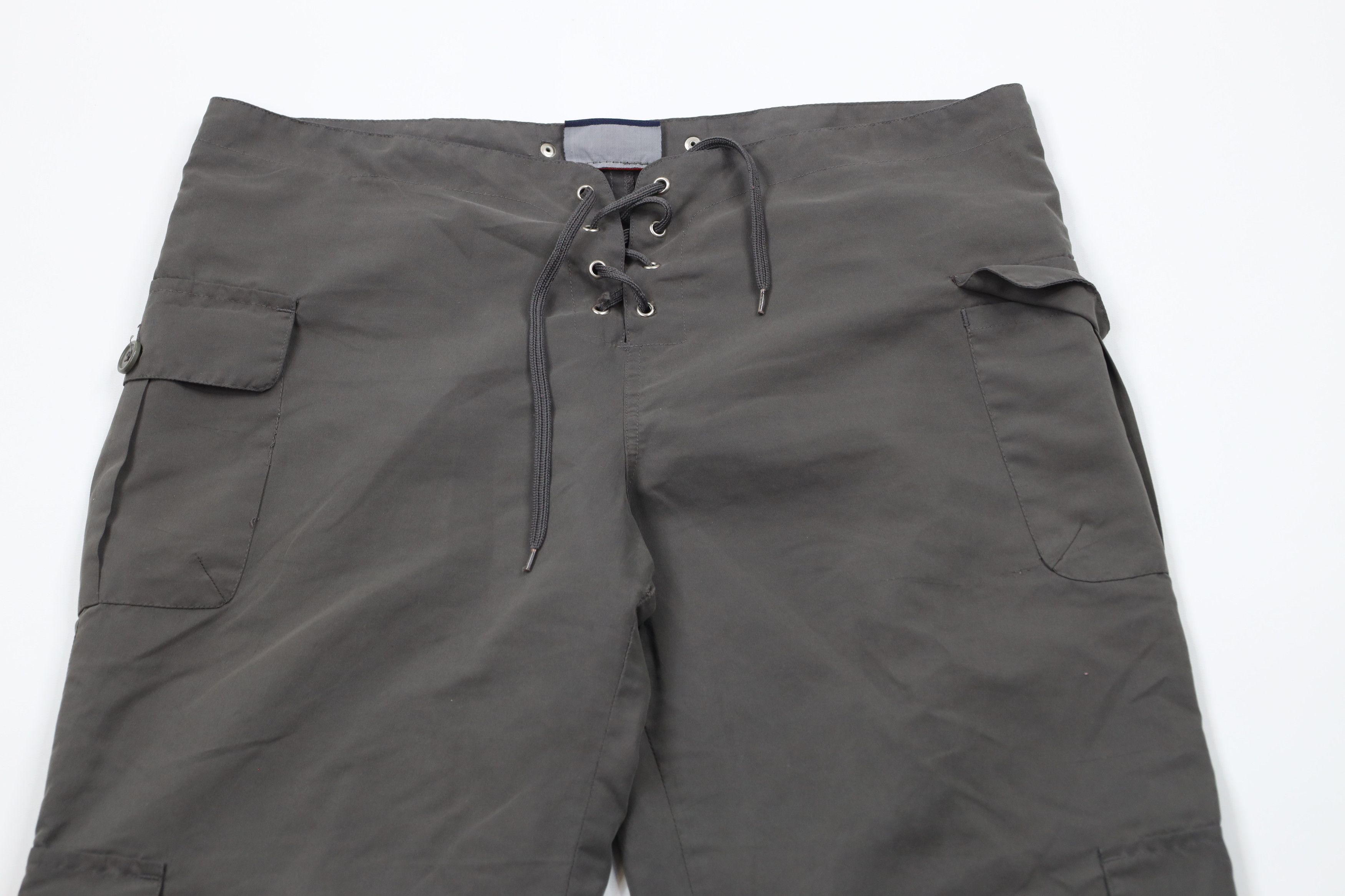 Vintage Vintage 90s Y2K Baggy Wide Leg Cargo Pants Polyester Gray Size 32" / US 10 / IT 46 - 2 Thumbnail