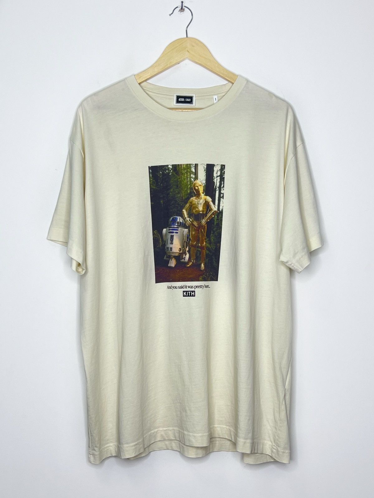 image of Kith x Star Wars Droids Vintage Tee in Beige, Men's (Size XL)