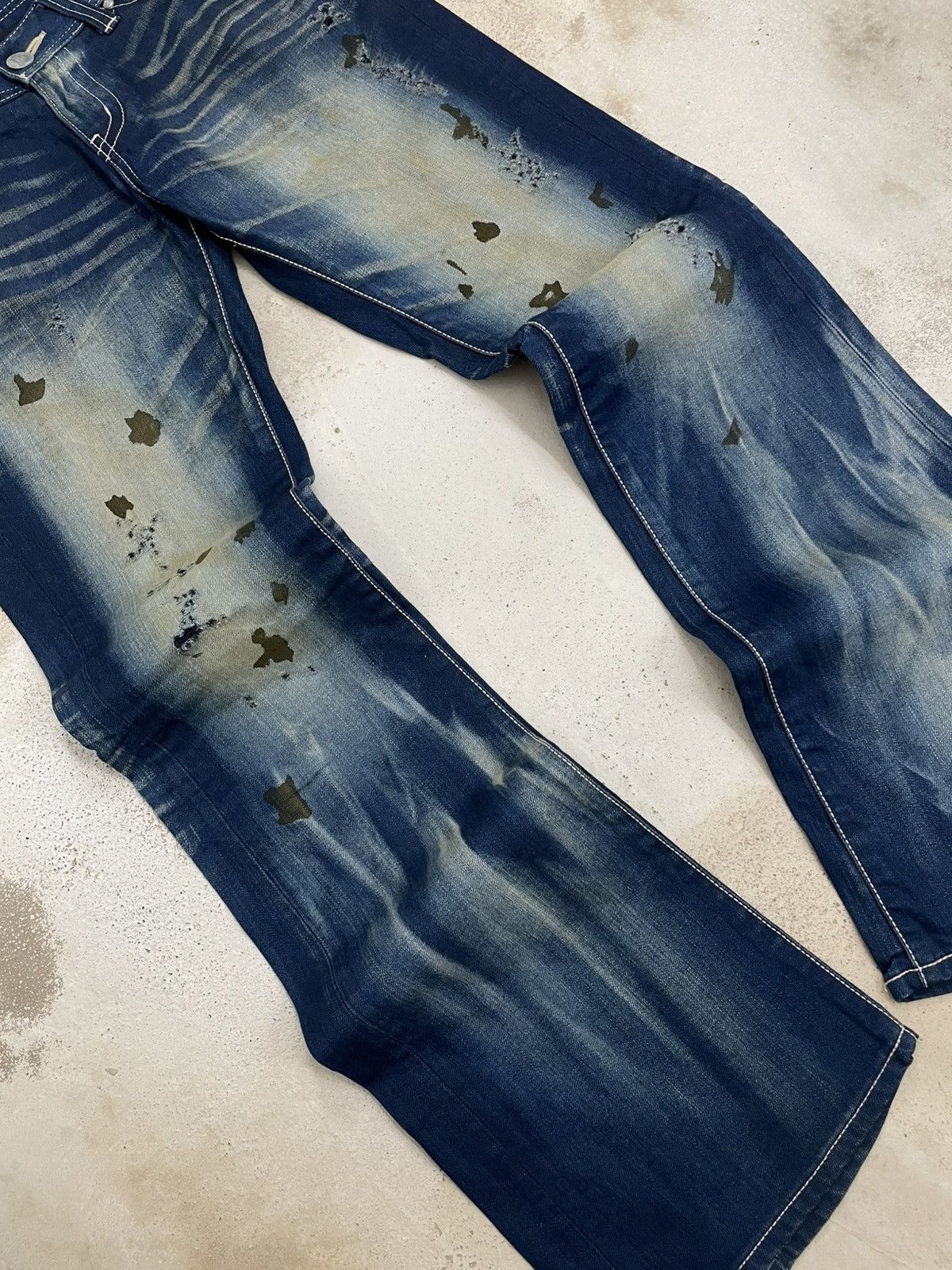 Vanquish Vintage Japan Designer Vanquish Gold Mudwash Flared Denim Size US 32 / EU 48 - 3 Thumbnail