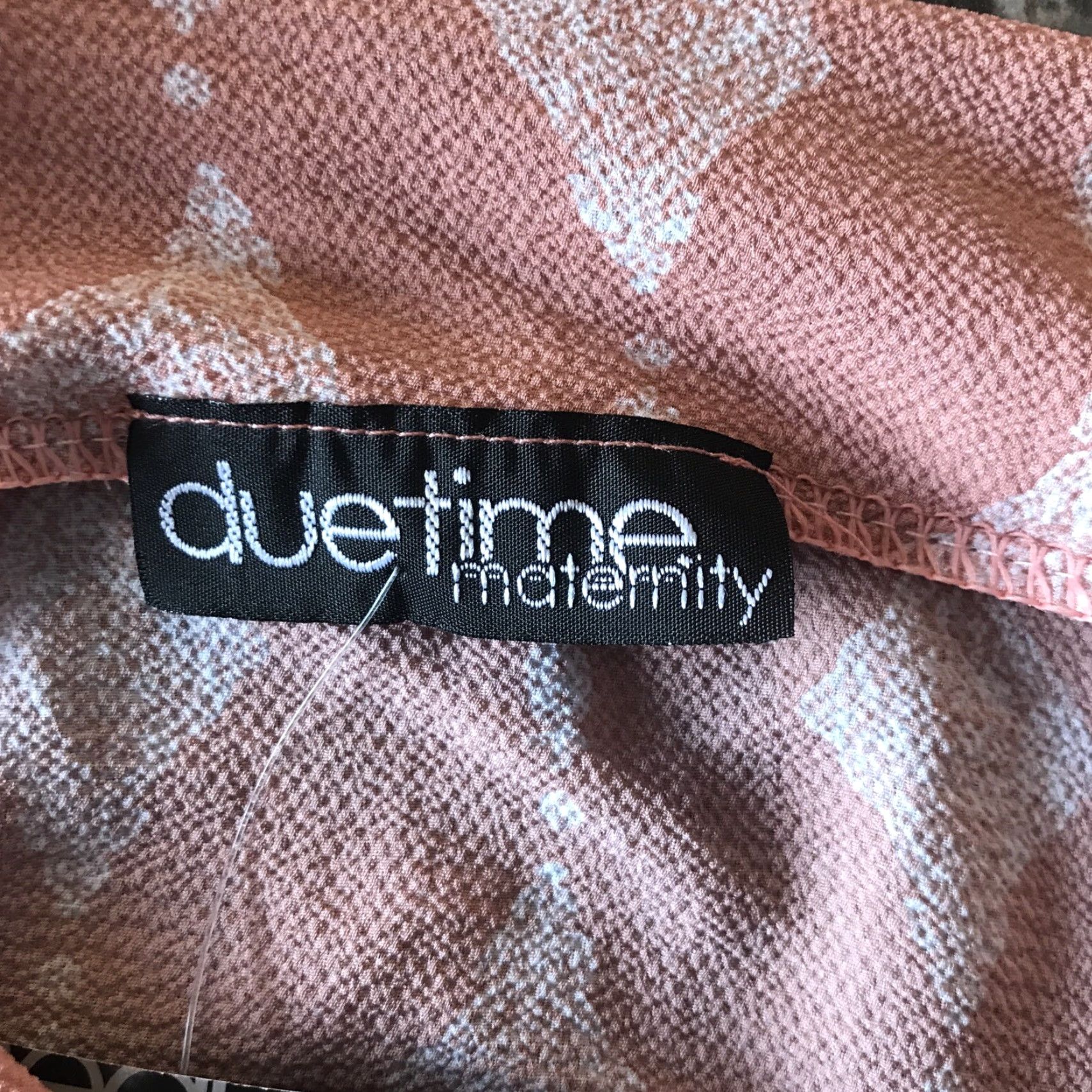 Vintage DUE TIME Maternity Blouse Shirt Womens V-Neck Cold Shoulder Short Sleeve Pink Blush XS? No, L size included. Size L / US 10 / IT 46 - 5 Thumbnail