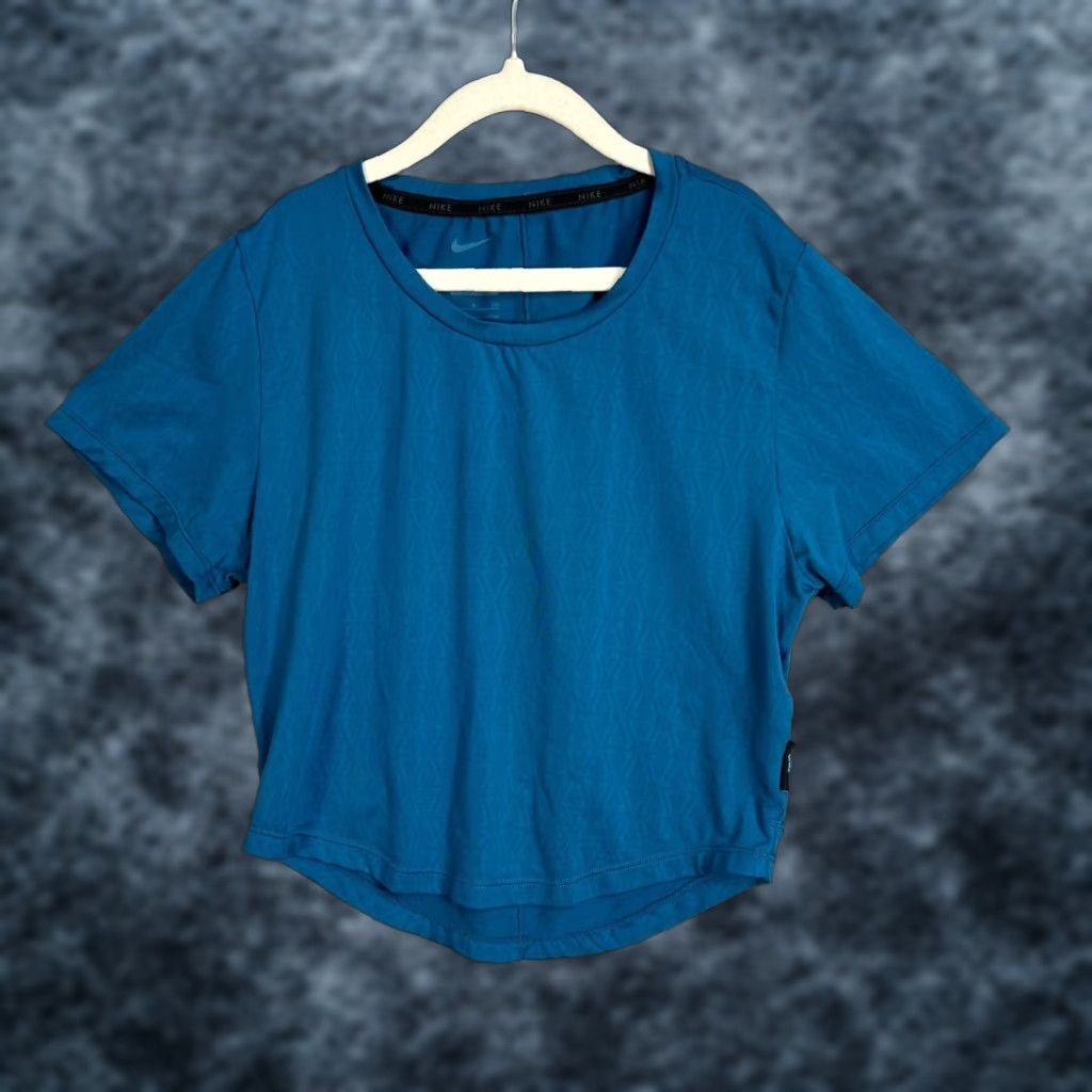 Nike Nike Dri-FIT Shirt Cropped Short Sleeve Womens Small Blue Size S / US 4 / IT 40 - 1 Thumbnail