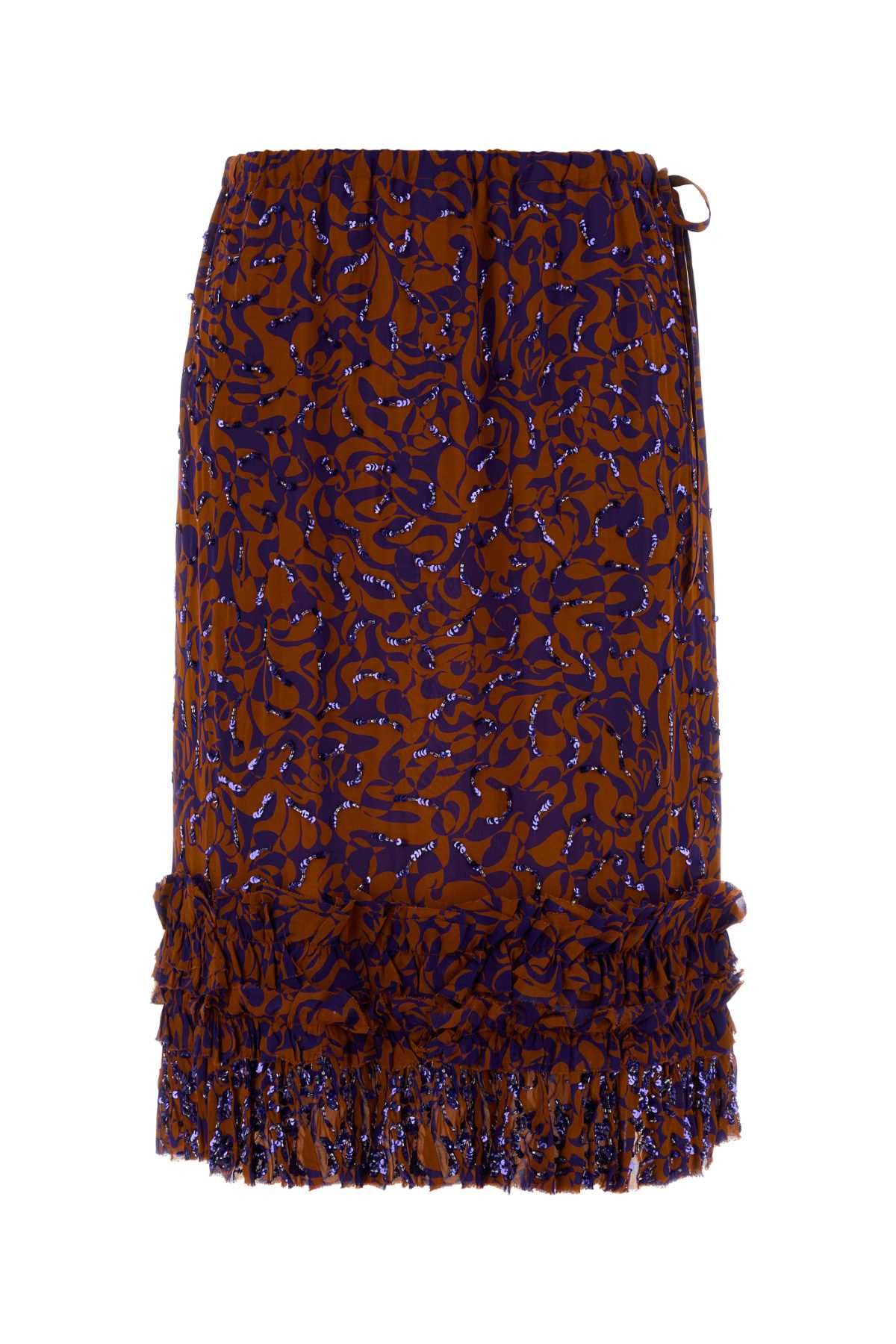 Dries Van Noten Printed Viscose Scotts Skirt Size 26" / US 2 / IT 38 - 1 Thumbnail