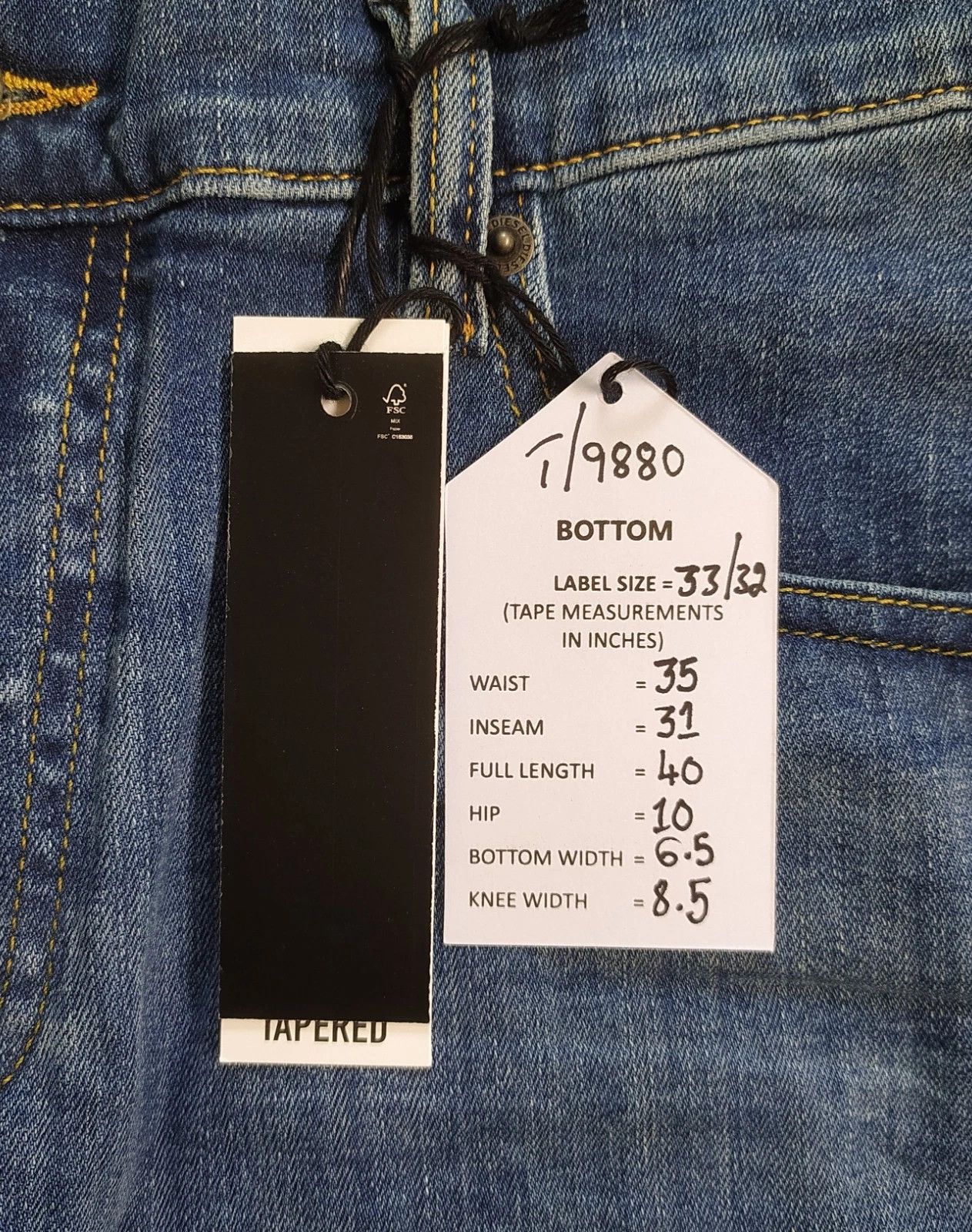 Diesel Diesel D-YENNOX L.32 MENS JEANS T/9880 Size US 33 - 6 Thumbnail