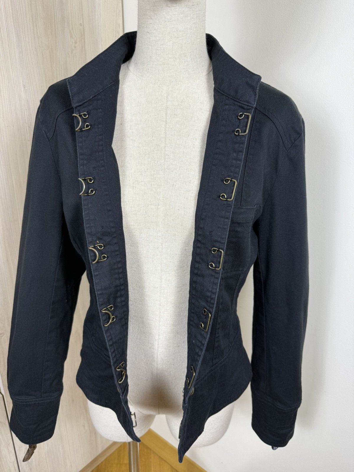 Other Vintage Military Style Black Cotton Jacket – Brass Buttons Size L / US 10 / IT 46 - 6 Thumbnail