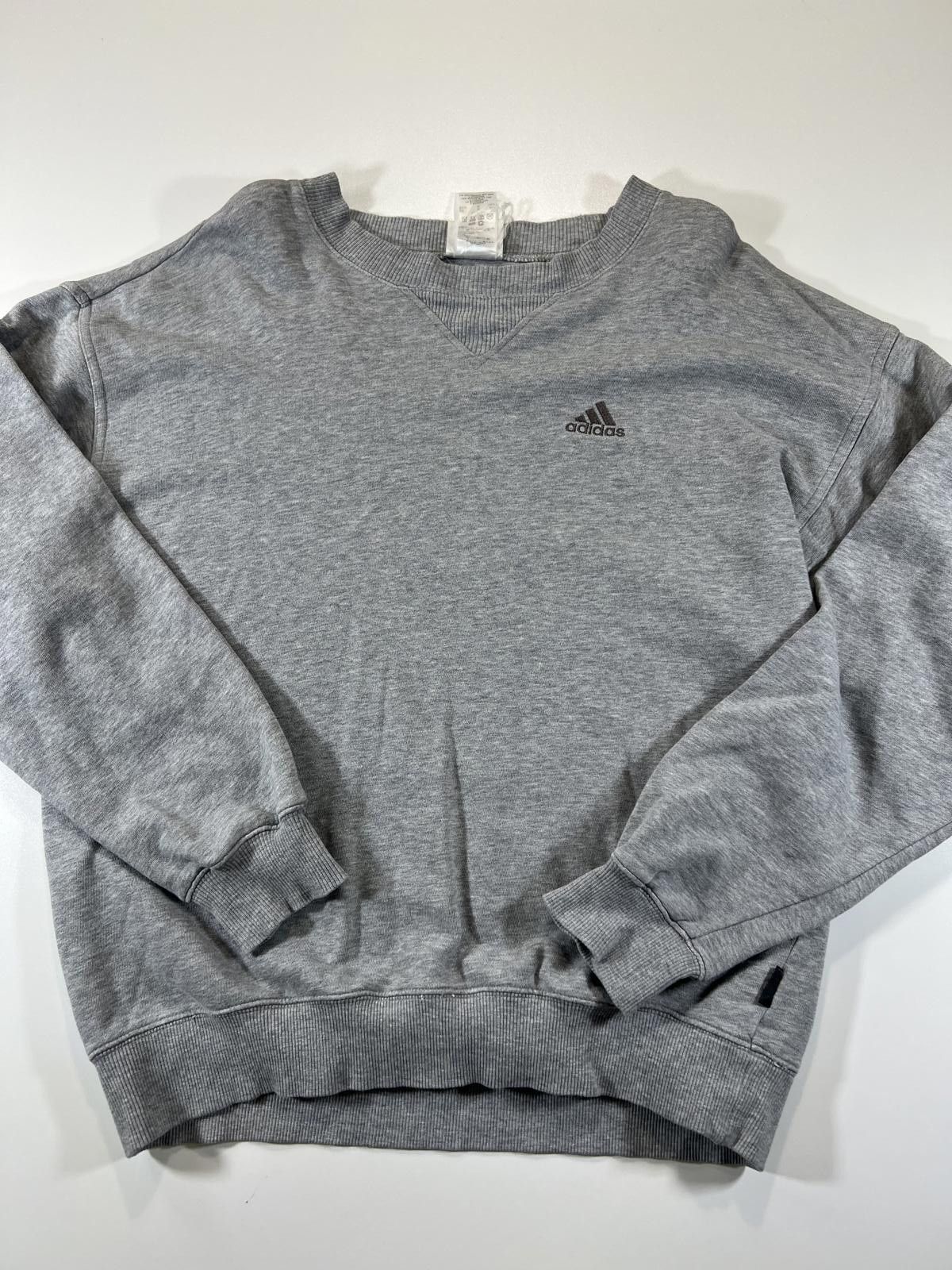 Adidas Vintage Adidas Grey V-Neck Sweatshirt Size US L / EU 52-54 / 3 - 1 Thumbnail