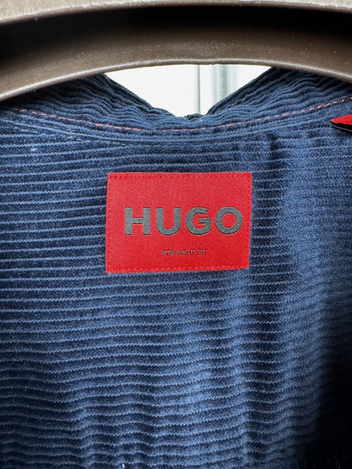 Hugo Boss HUGO Boss Straight Fit Navy Blue corduroy Epaz shirt size S Size US S / EU 44-46 / 1 - 8 Thumbnail