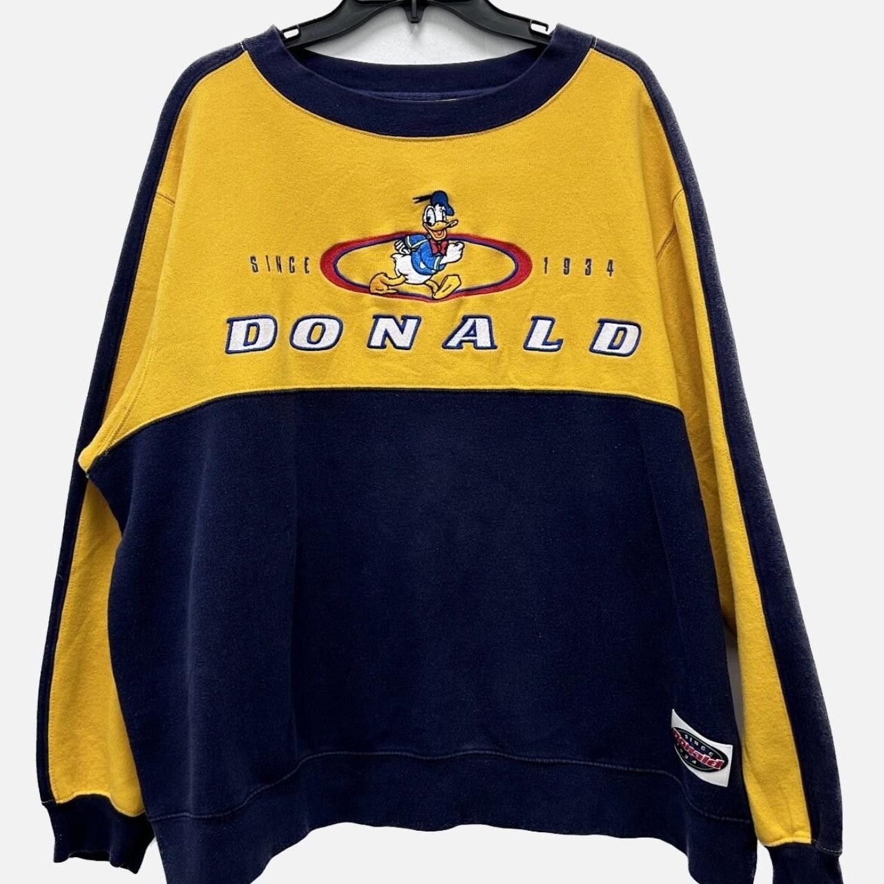 image of Disney "donald: Since 1934" Crewneck in Yellow, Men's (Size XL)