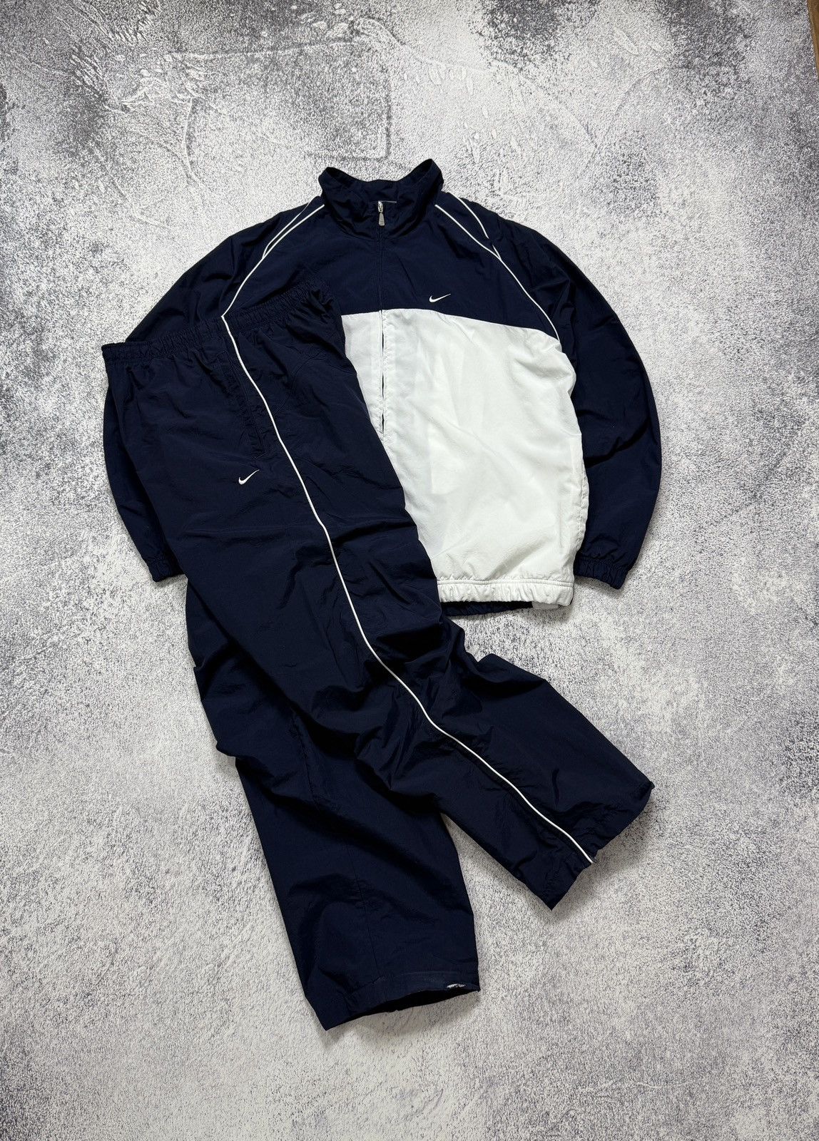 Vintage 00s Nike Nylon Tracksuit Jacket And Pants
