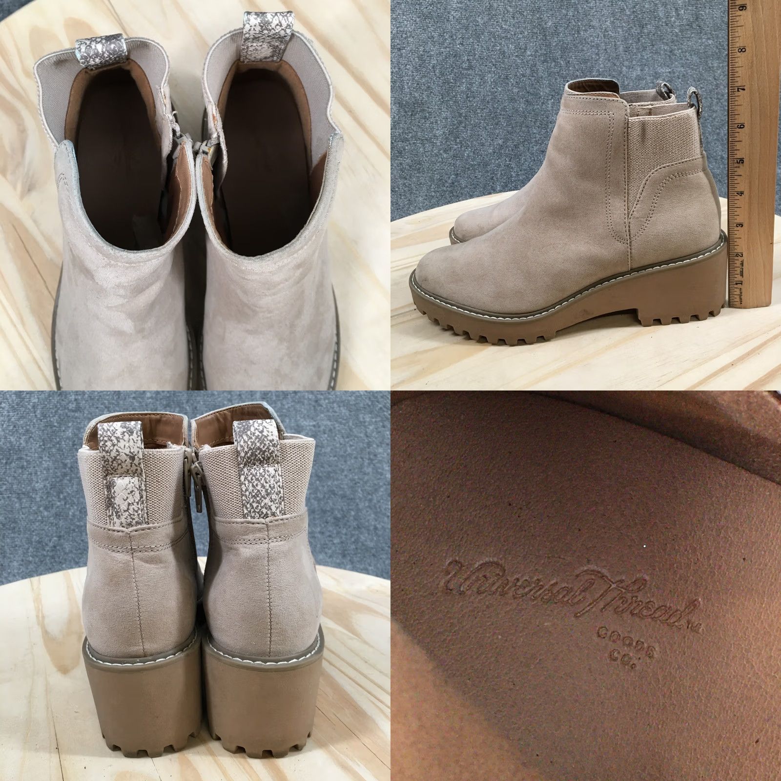Vintage Universal Thread Boots Womens 8 Taci Bootie Brown Comfort Block Heels Ankle Top Suede Casual Modern Classic Womens Boots 8 Brown Size M / US 6-8 / IT 42-44 - 8 Thumbnail