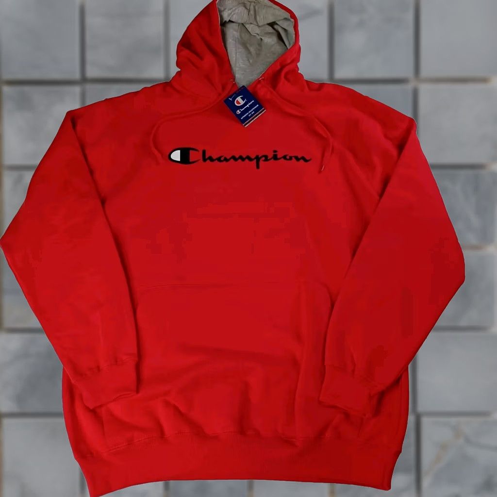 Champion × Supreme Supreme Champion Back Spell Out Hoodie RED