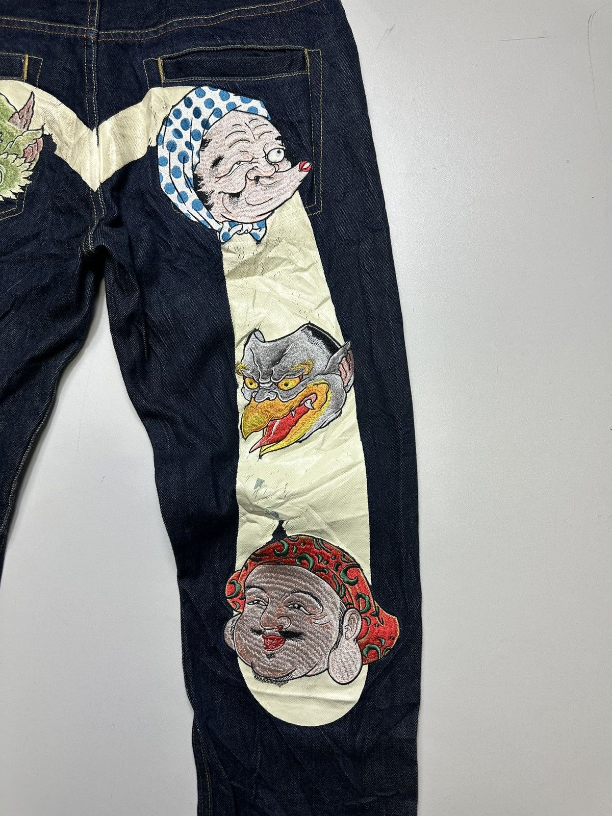 Evisu Vintage Evisu Big Daicock Face Slevedge Jeans Size US 31 - 3 Thumbnail
