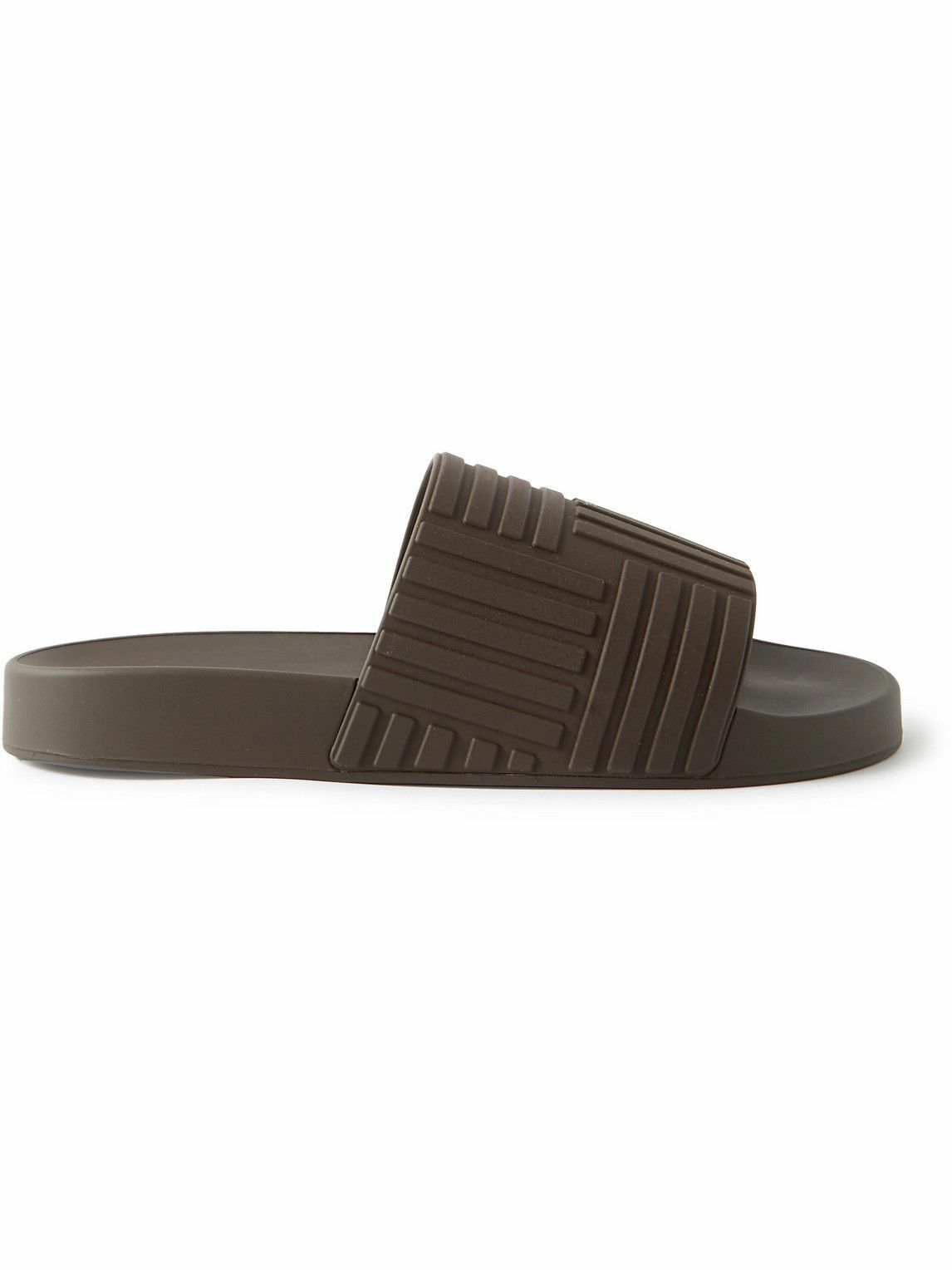 Slider Rubber Sandals in Brown