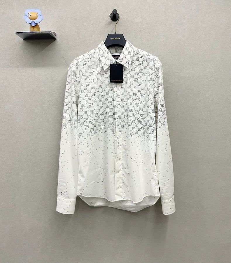 Louis Vuitton Gradient Print Long Sleeve White Shirt - dmc Size US S / EU 44-46 / 1 - 1 Thumbnail