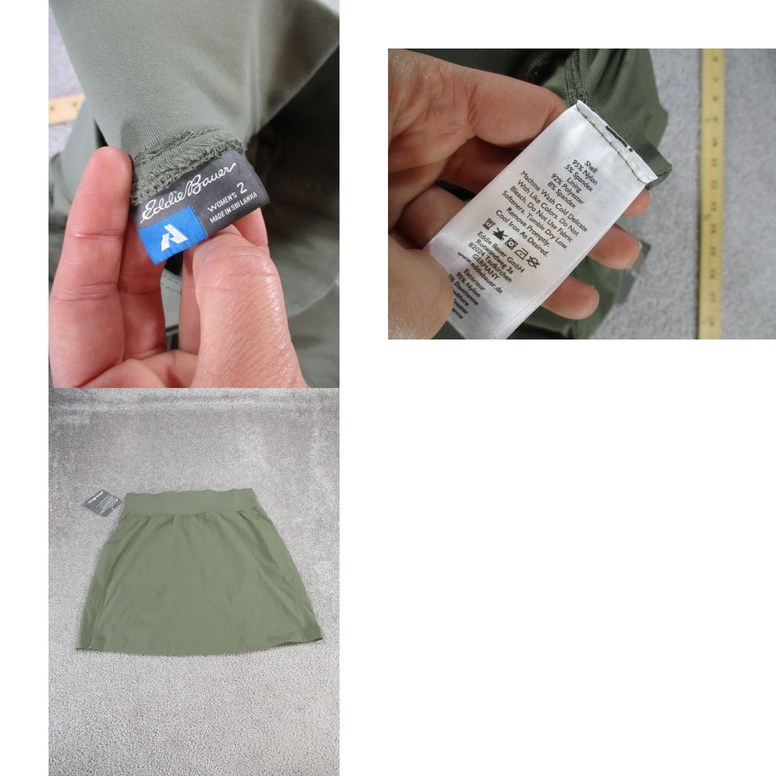 Eddie Bauer Eddie Bauer Skort Womens 2 Guide Ripstop Green Hiking Camping NEW Athletic Outdoor Skort Women, 2, Green, Athletic, Hiking, Outdoor, Activewear, 90s Size ONE SIZE - 8 Thumbnail