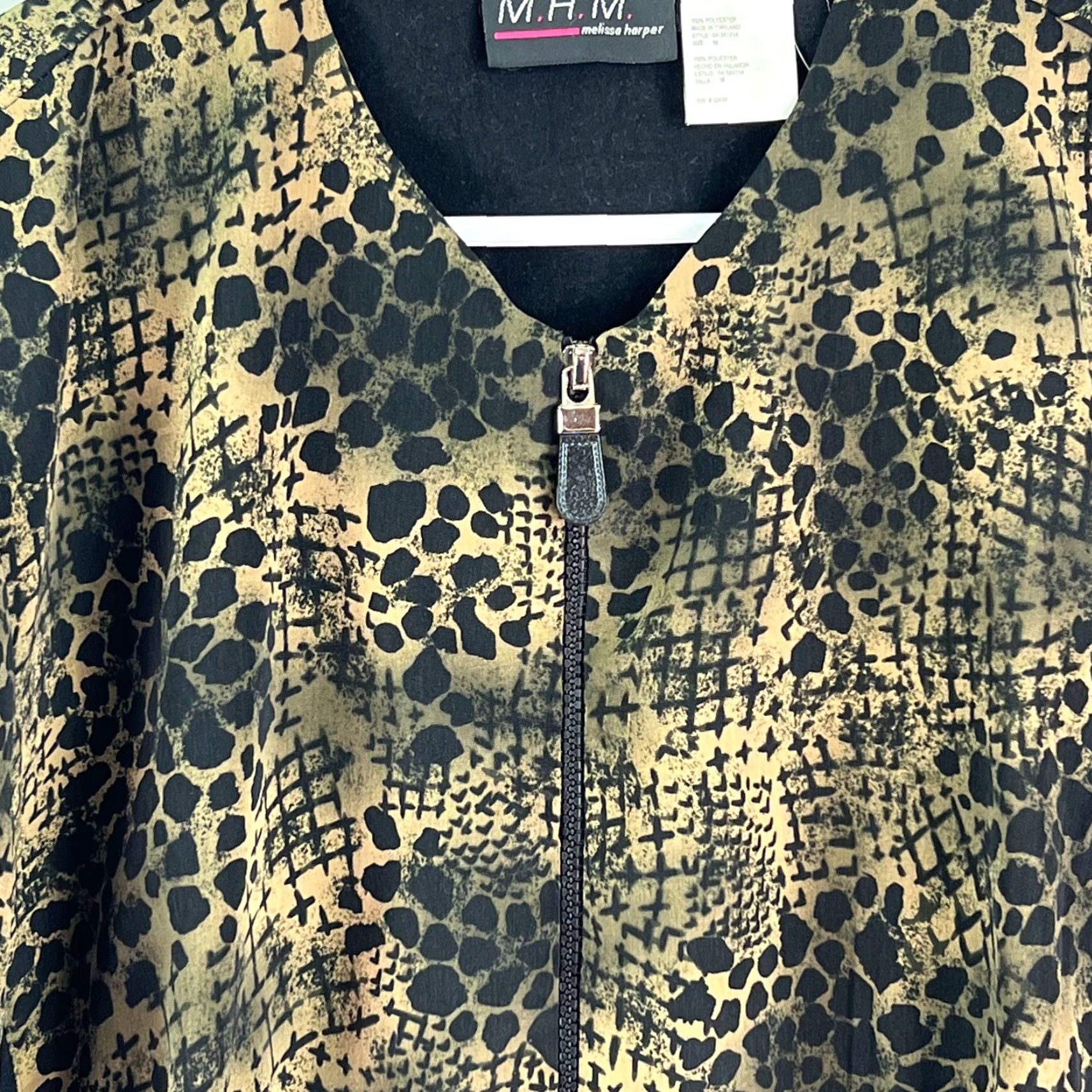 Melissa M.H.M Melissa Harper Womens Short Sleeves Multicolor Full Zip Jacket Size 18 Size 40" / US 18 - 4 Thumbnail