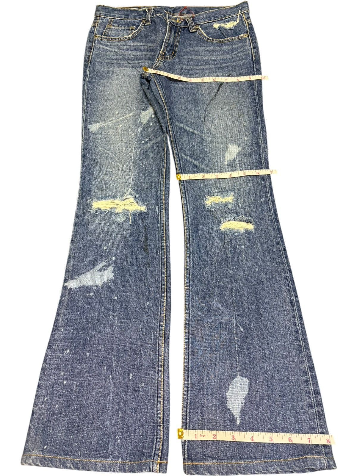 Hysteric Glamour Vintage Japanese Brand Distress Low Rise Flare Jeans Size 29" - 8 Thumbnail