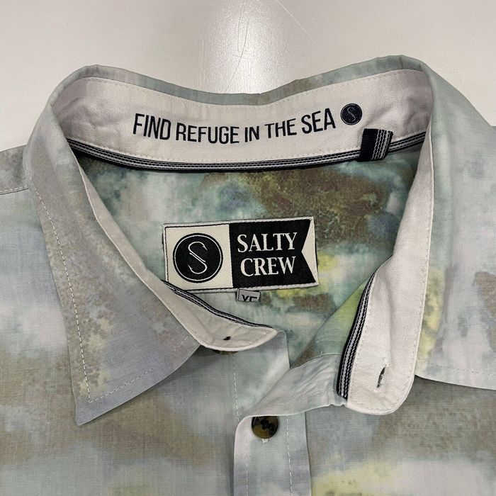 Guy Harvey Salty Crew Men's Button Fishing Shirt Green Tie-Dye