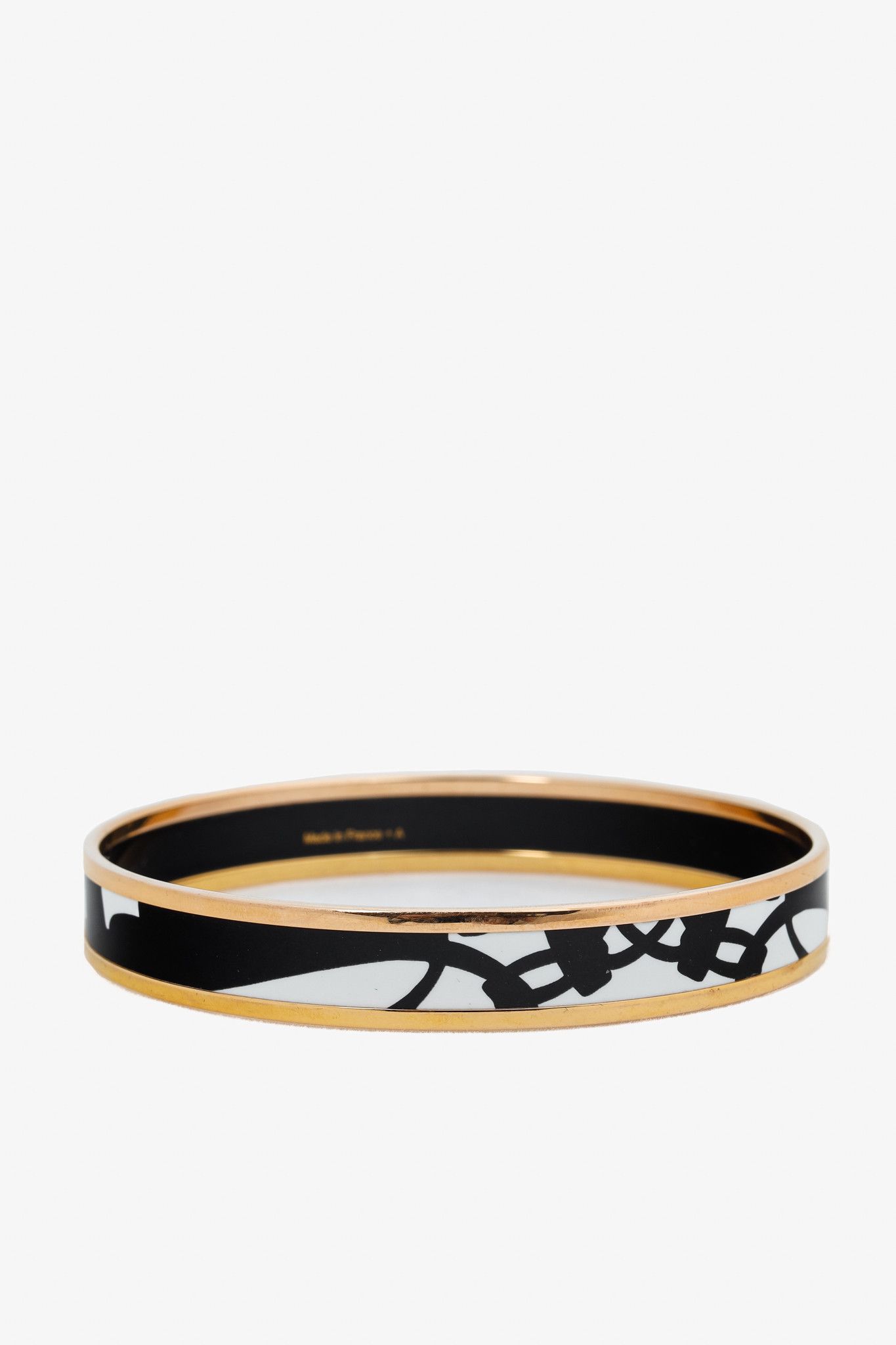 Hermes Hermes Brides de Gala White & Black Enamel Tattoo Bangle Size ONE SIZE - 2 Thumbnail