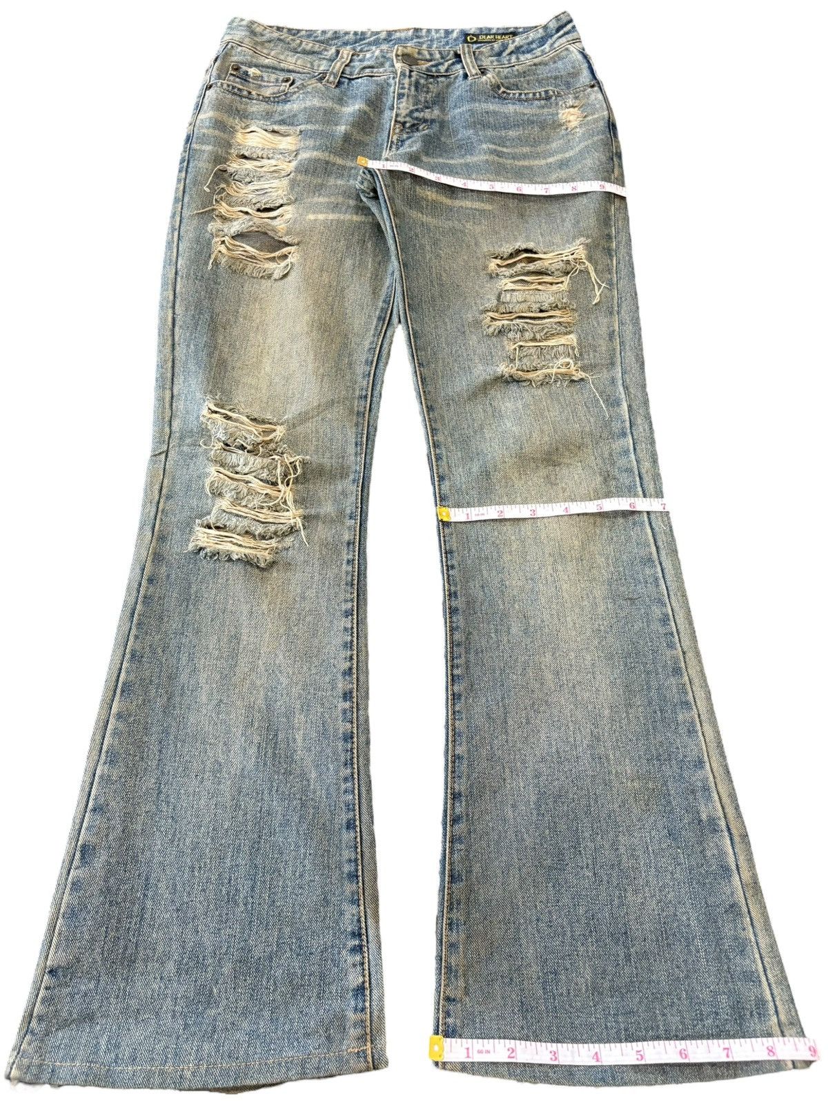 Hysteric Glamour Vintage Japanese Brand Mud Wash Distressed Flare Jeans Size US 28 / EU 44 - 12 Thumbnail