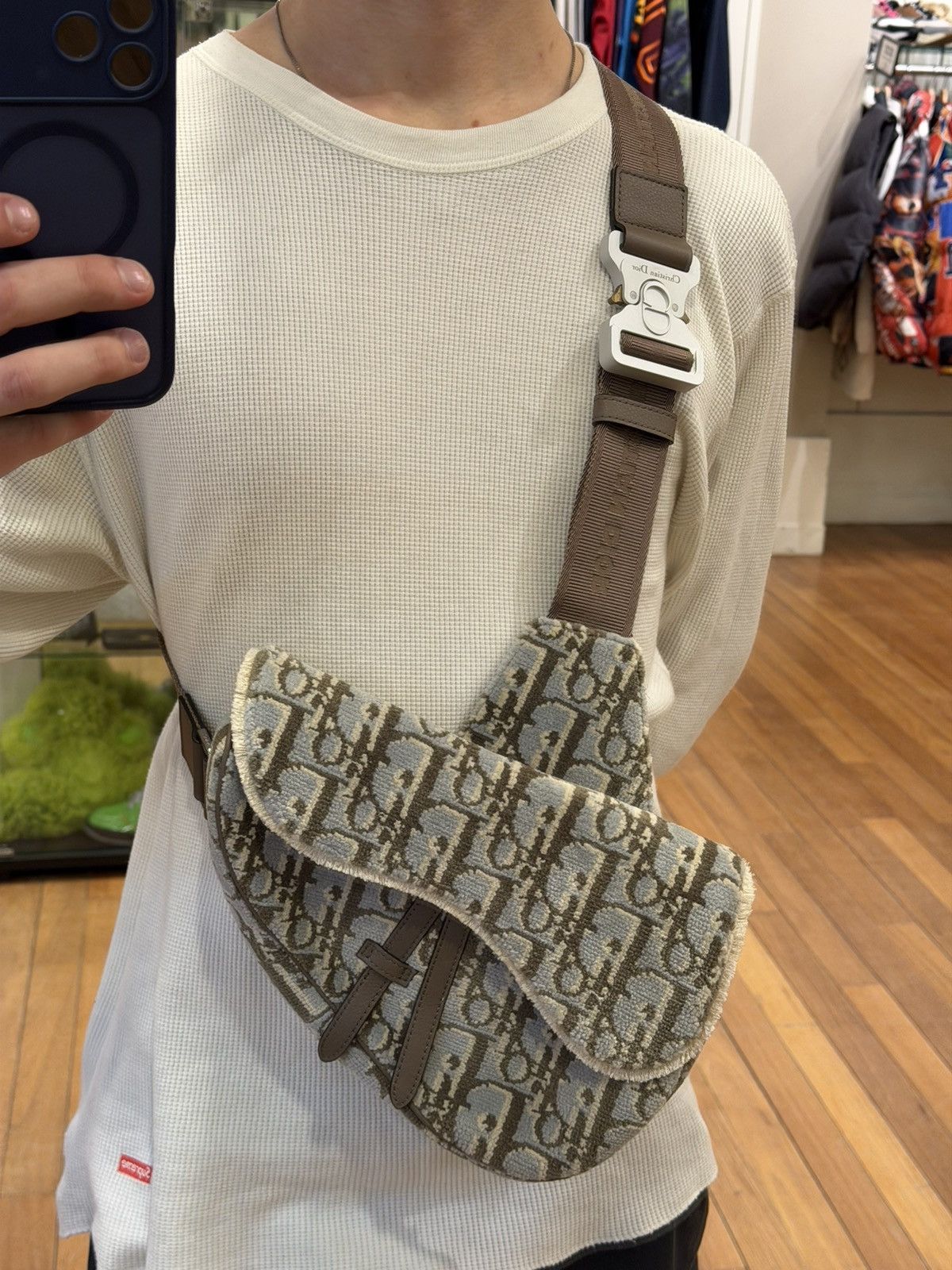 Dior Dior Oblique Jacquard Tapestry Crossbody Saddle Bag Size ONE SIZE - 6 Thumbnail