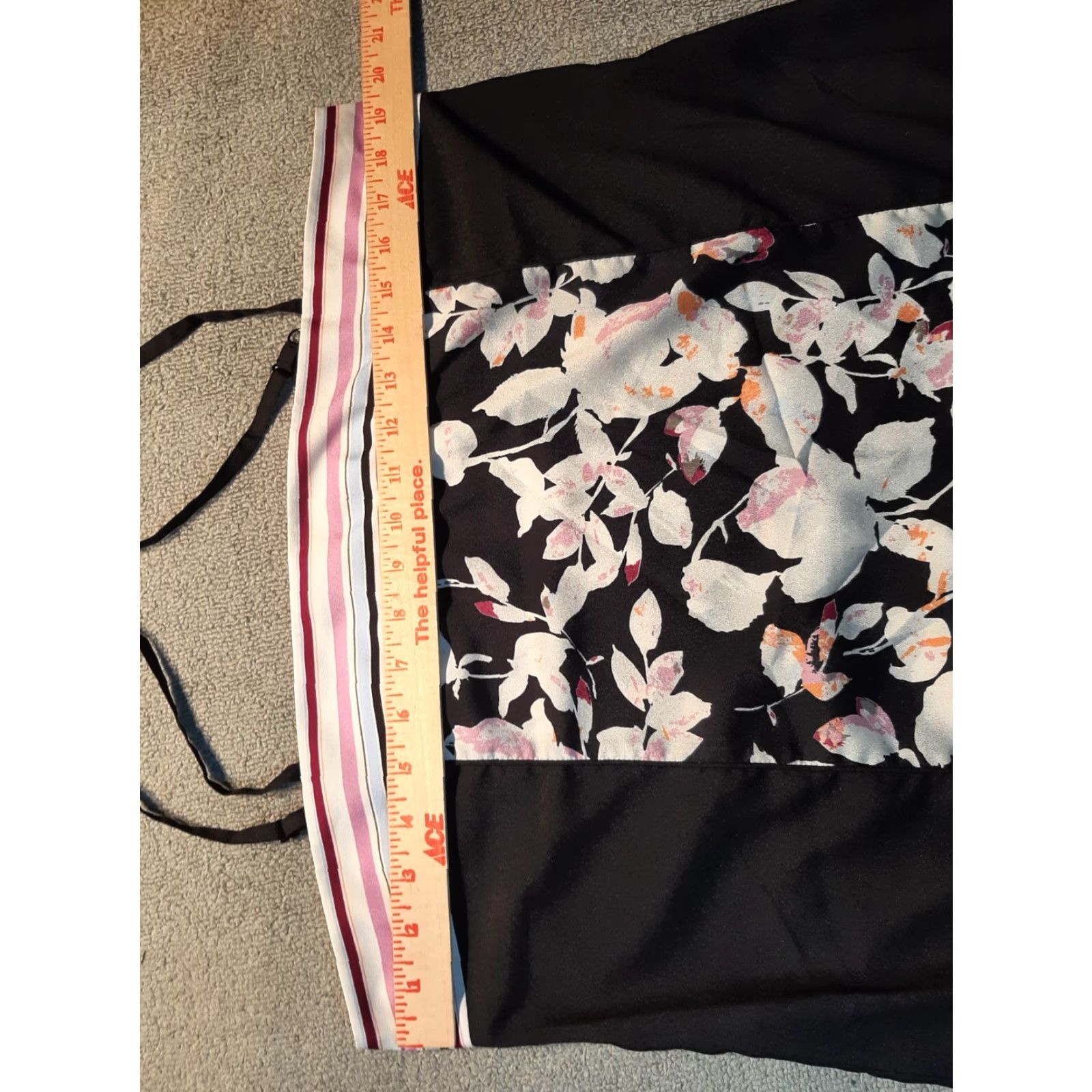 DKNY DKNY Womens Dress Sleeveless Crew Neck Knee Length Black Floral Polyester 12 Womens Sheath Dress Size 12 Regular Cotton Blend Pullover Size XL / US 12-14 / IT 48-50 - 3 Thumbnail