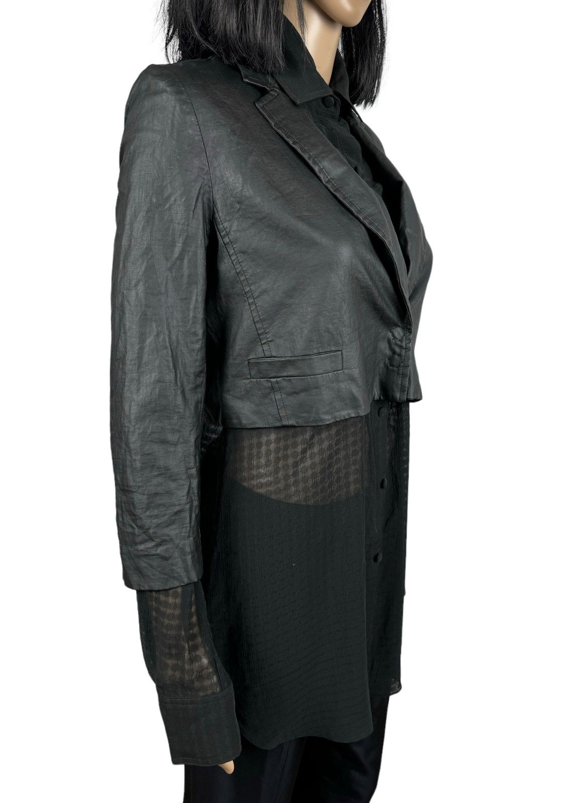 Alexander Wang Alexander Wang 2in1 Waxed Jacket with silk Shirt size 4 Size L / US 10 / IT 46 - 5 Thumbnail