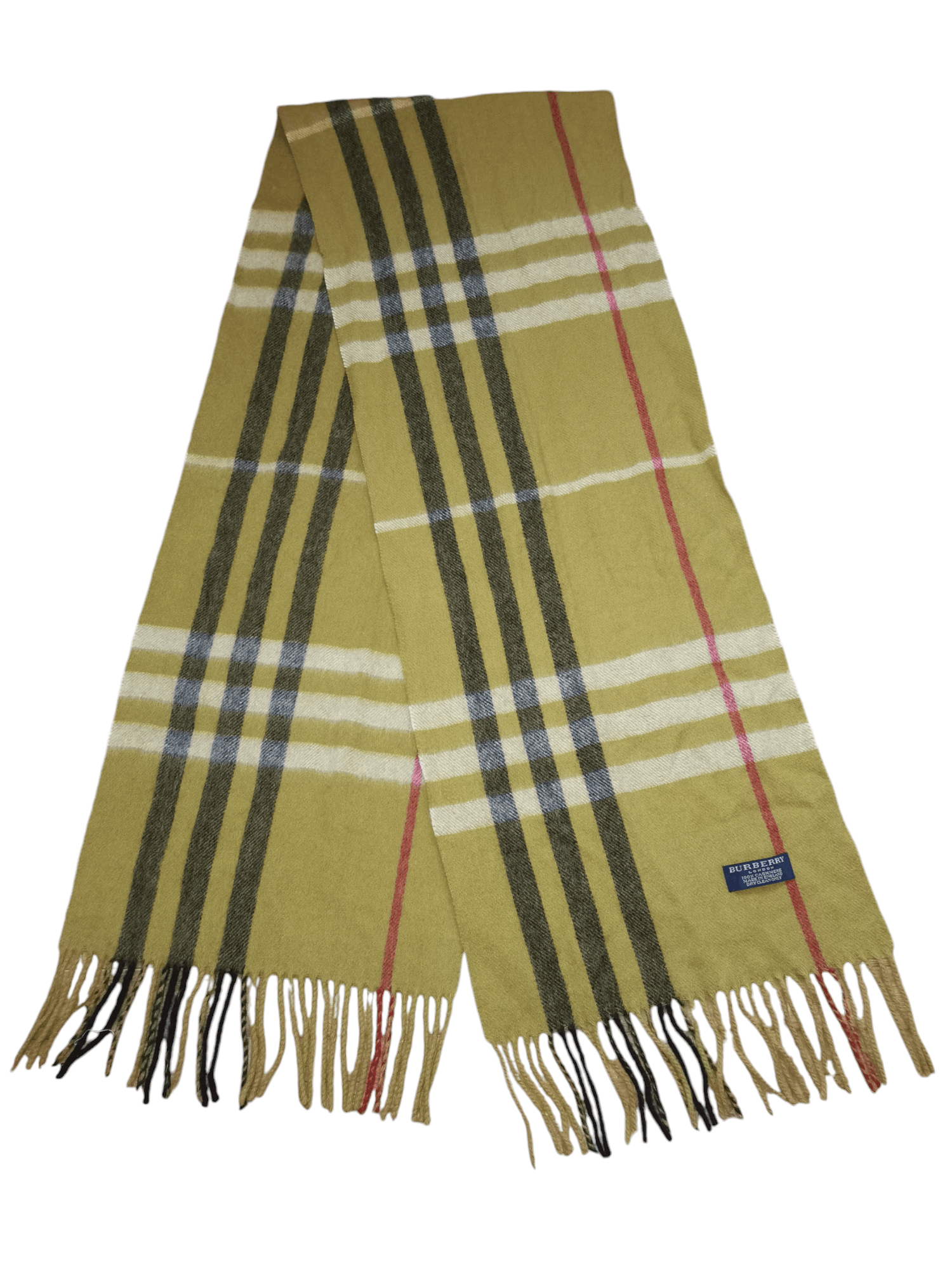 Burberry × Vintage Vintage Burberry Green Check Classic Cashmere Scarf Size ONE SIZE - 1 Thumbnail