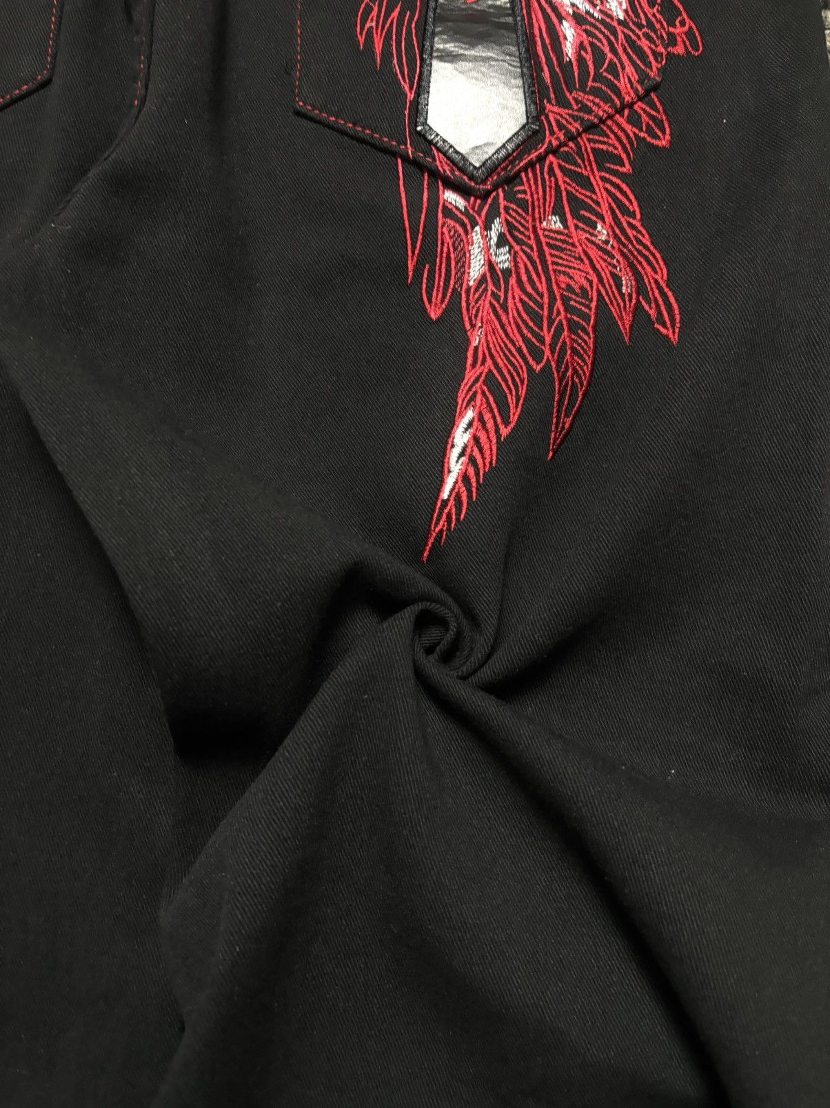 Jean × Vintage Vintage very rare cross wings medieval red black baggy jeans Size US 34 / EU 50 - 20 Thumbnail