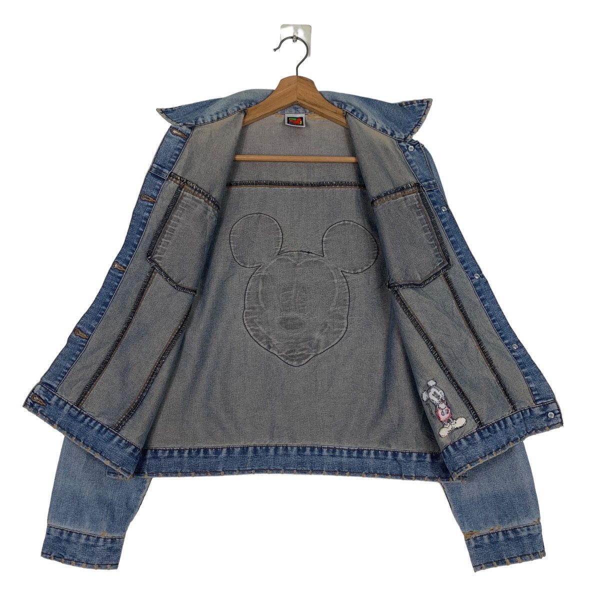 Disney Disney Mickey Mouse Big Face Logo Denim Jacket #0499-C23 Size M / US 6-8 / IT 42-44 - 11 Thumbnail