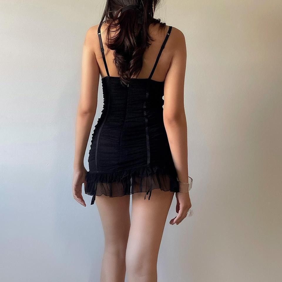 Victoria's Secret VS Black Mesh Mini Dress (36C/34D) Size ONE SIZE - 3 Thumbnail