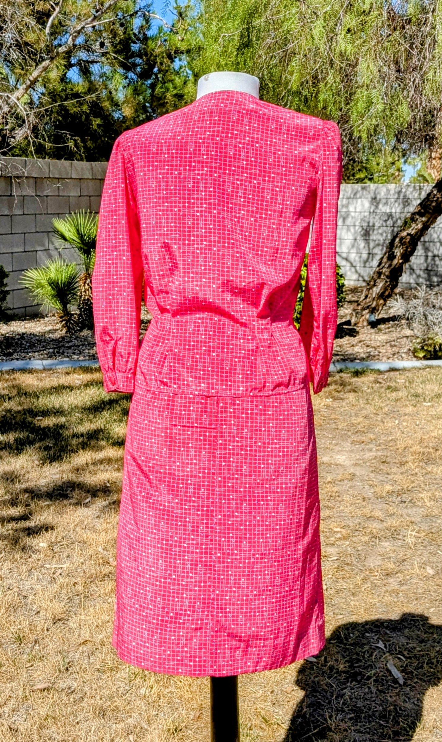 Designer 1980s Charles Bianco Italian Collection Petite Dress Set Size M / US 6-8 / IT 42-44 - 4 Thumbnail
