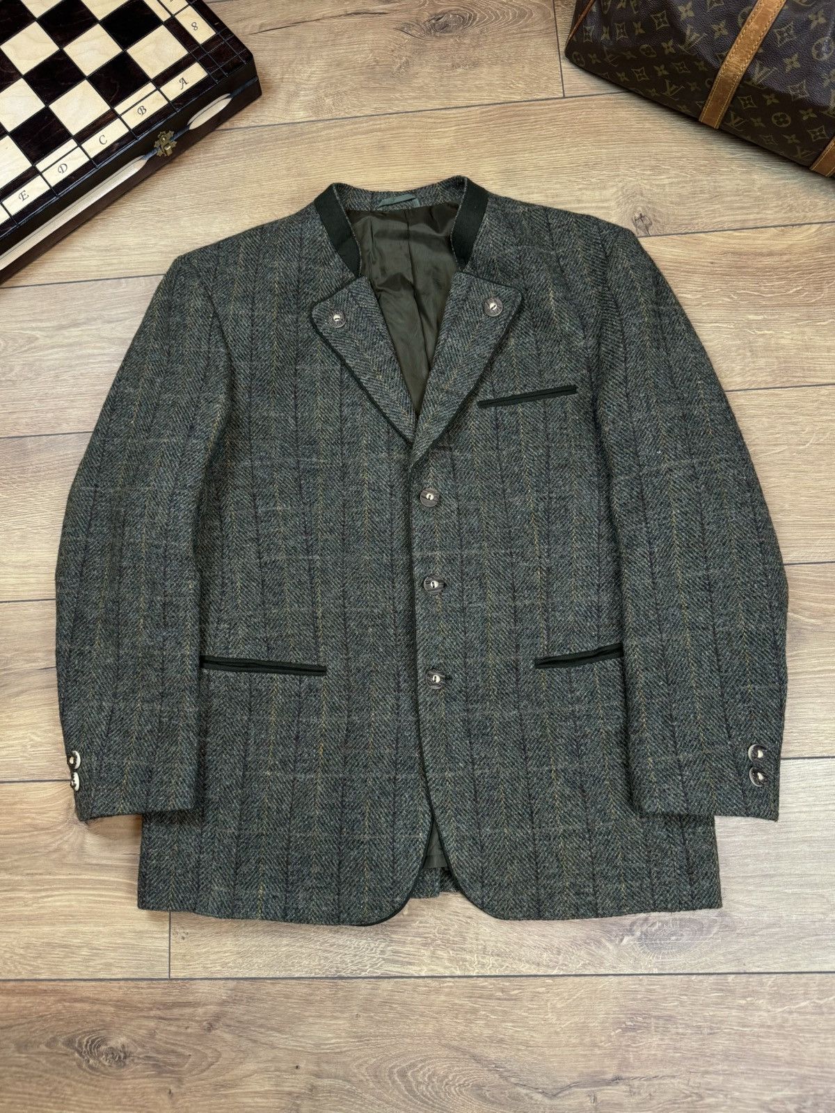 Harris Tweed Vintage wool blazer Harris Tweed original luxury item Size 46L - 1 Thumbnail