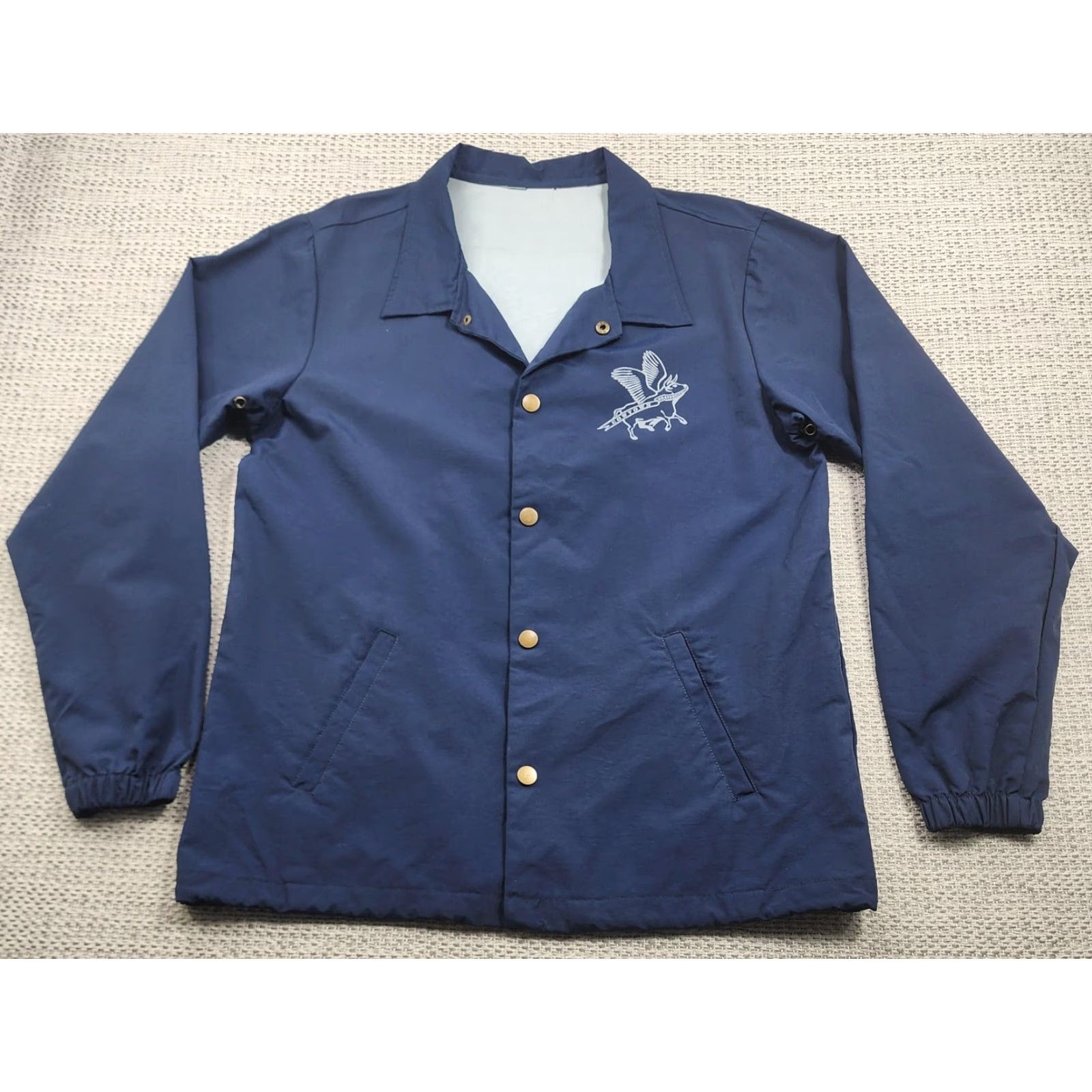 Vintage VINTAGE Cowtown Skateboards Jacket Windbreaker Mens XL Navy Snap Front Back Print Size US XL / EU 56 / 4 - 3 Thumbnail