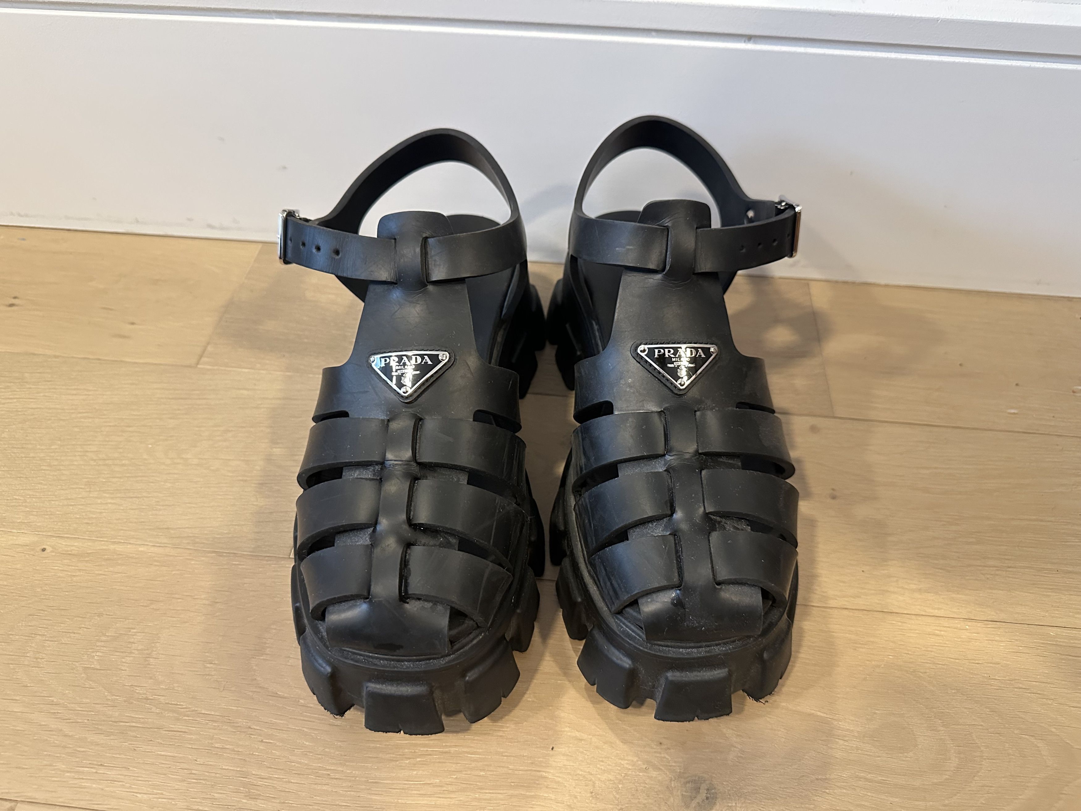 Prada Prada Rubber Monolith Sandals Size US 9 / EU 42 - 2 Thumbnail