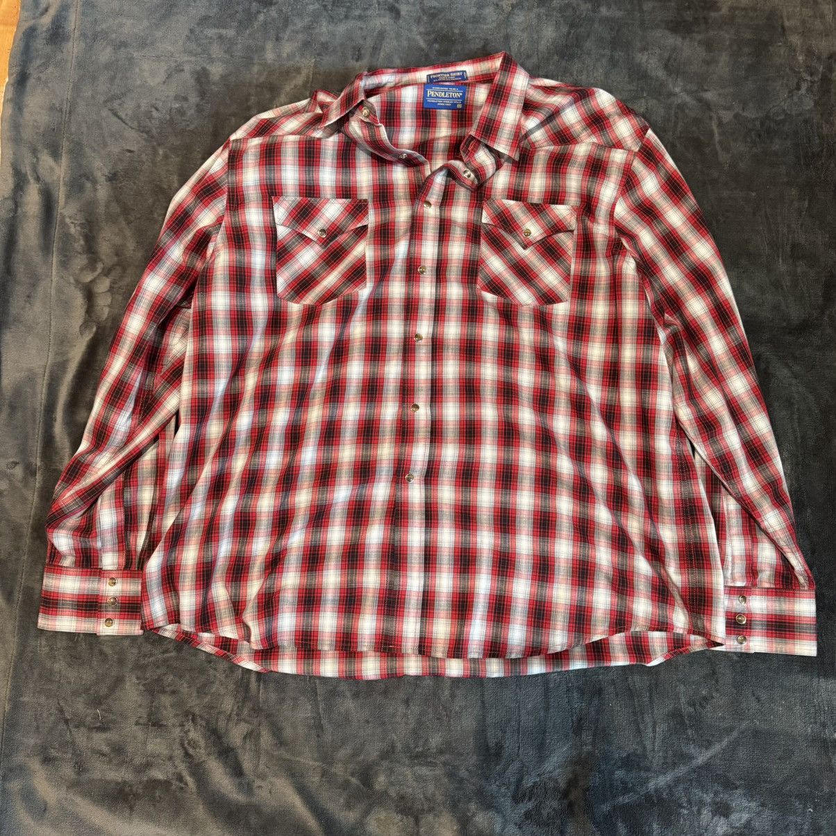 Pendleton Red Plaid Pendleton Western Pearl Snap Button Up Shirt XXL Size US XXL / EU 58 / 5 - 1 Thumbnail