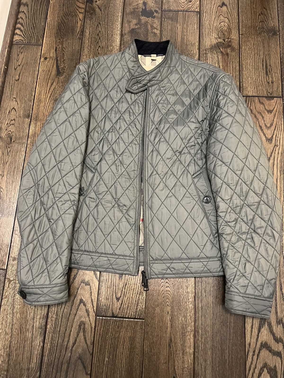 image of Burberry Quilted Jacket in Grey, Men's (Size Large)