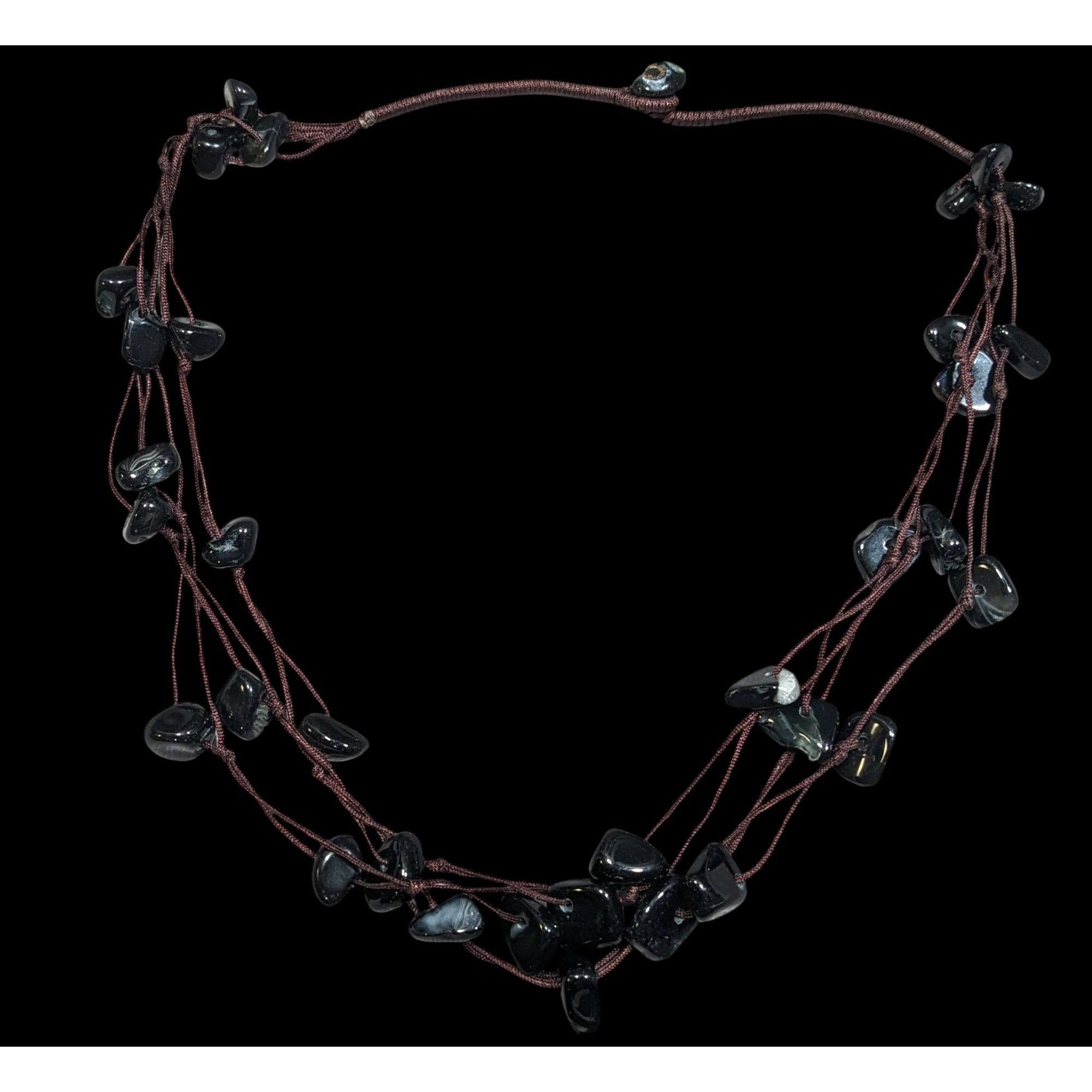 Other Nature Inspired Black Agate Beaded Multilayer Station Neckla Size ONE SIZE - 2 Thumbnail