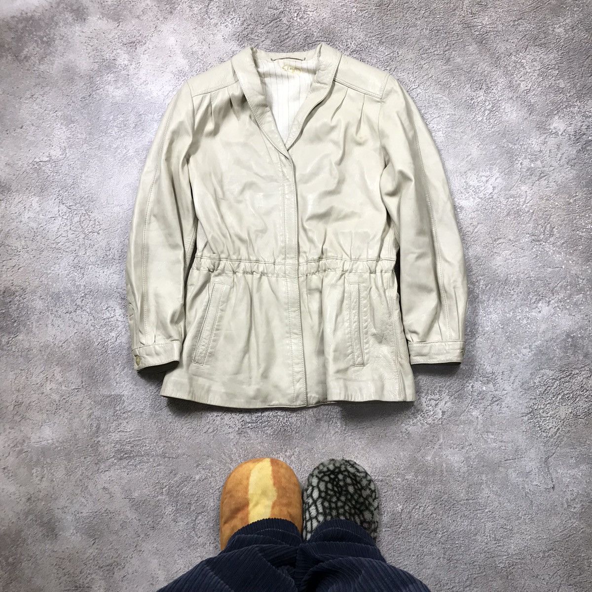 Vintage Vintage 90s Cream Oversized Chore Jacket Workwear Grunge M Size M / US 6-8 / IT 42-44 - 1 Thumbnail