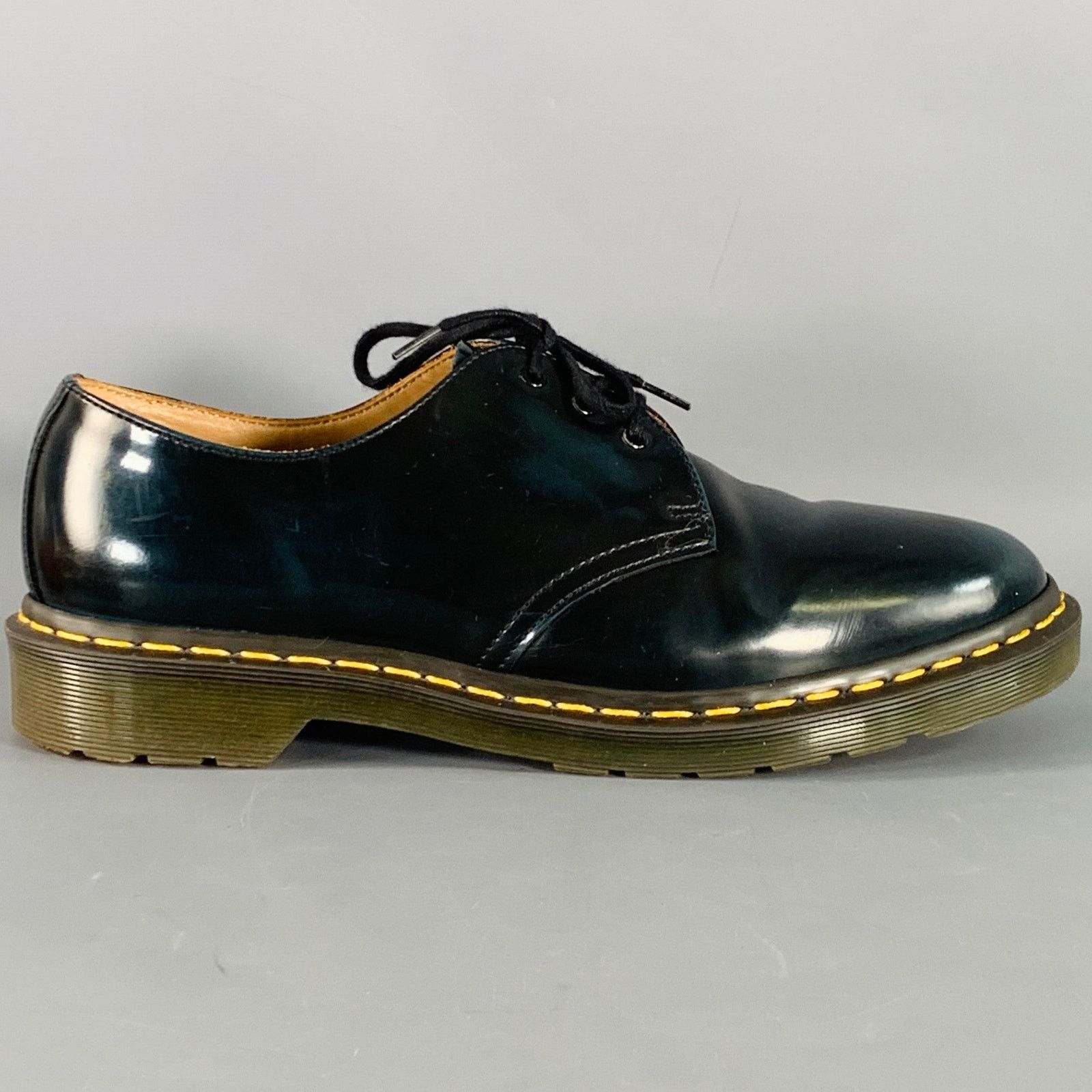 Dr. Martens DOC MARTENS Navy Patent Leather Derby Lace-Up Shoes Size US 10 / EU 43 - 2 Thumbnail
