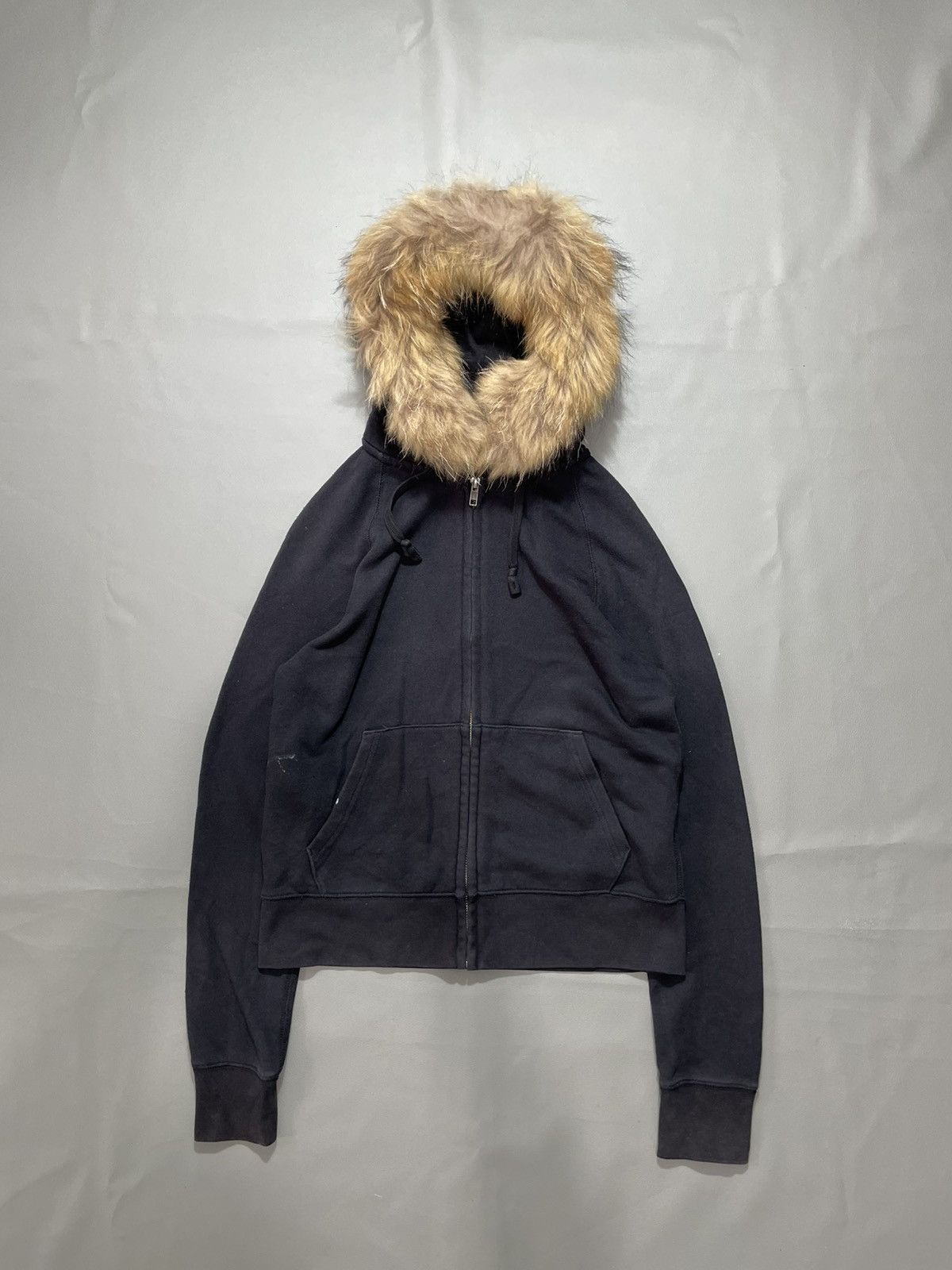 Le Grande Bleu (L.G.B.) Japan unqlo Black Distressed zip Fur Hoodie ifsix lgb style Size US S / EU 44-46 / 1 - 1 Thumbnail