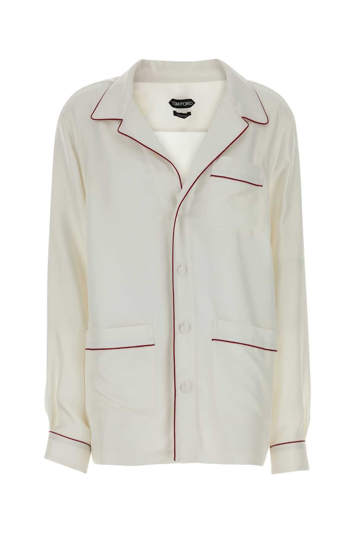 Tom Ford White Silk Shirt Size M / US 6-8 / IT 42-44 - 1 Thumbnail