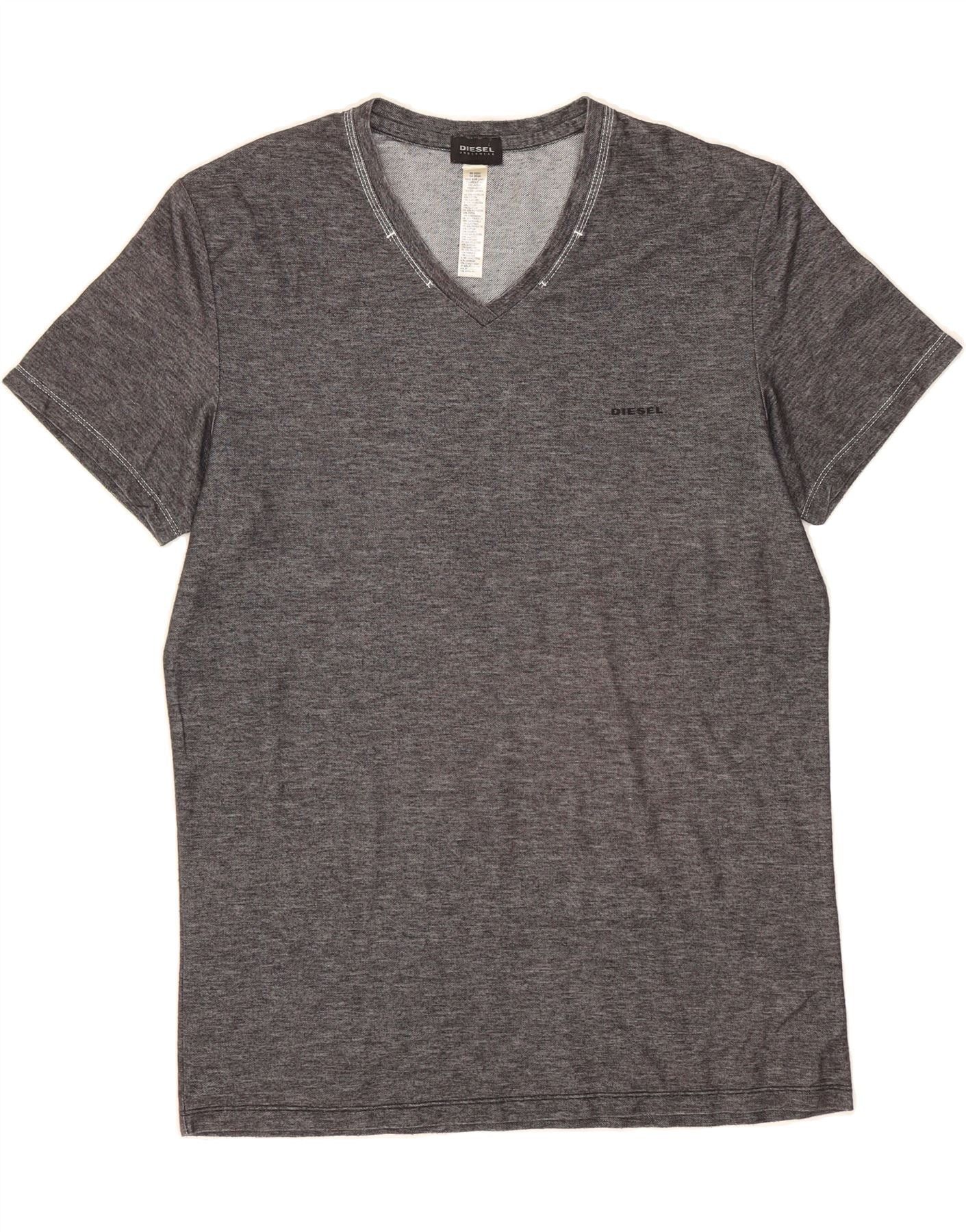 Diesel Mens Extra Slim T-Shirt Top XL Grey Flecked Polyester Size US XL / EU 56 / 4 - 1 Thumbnail