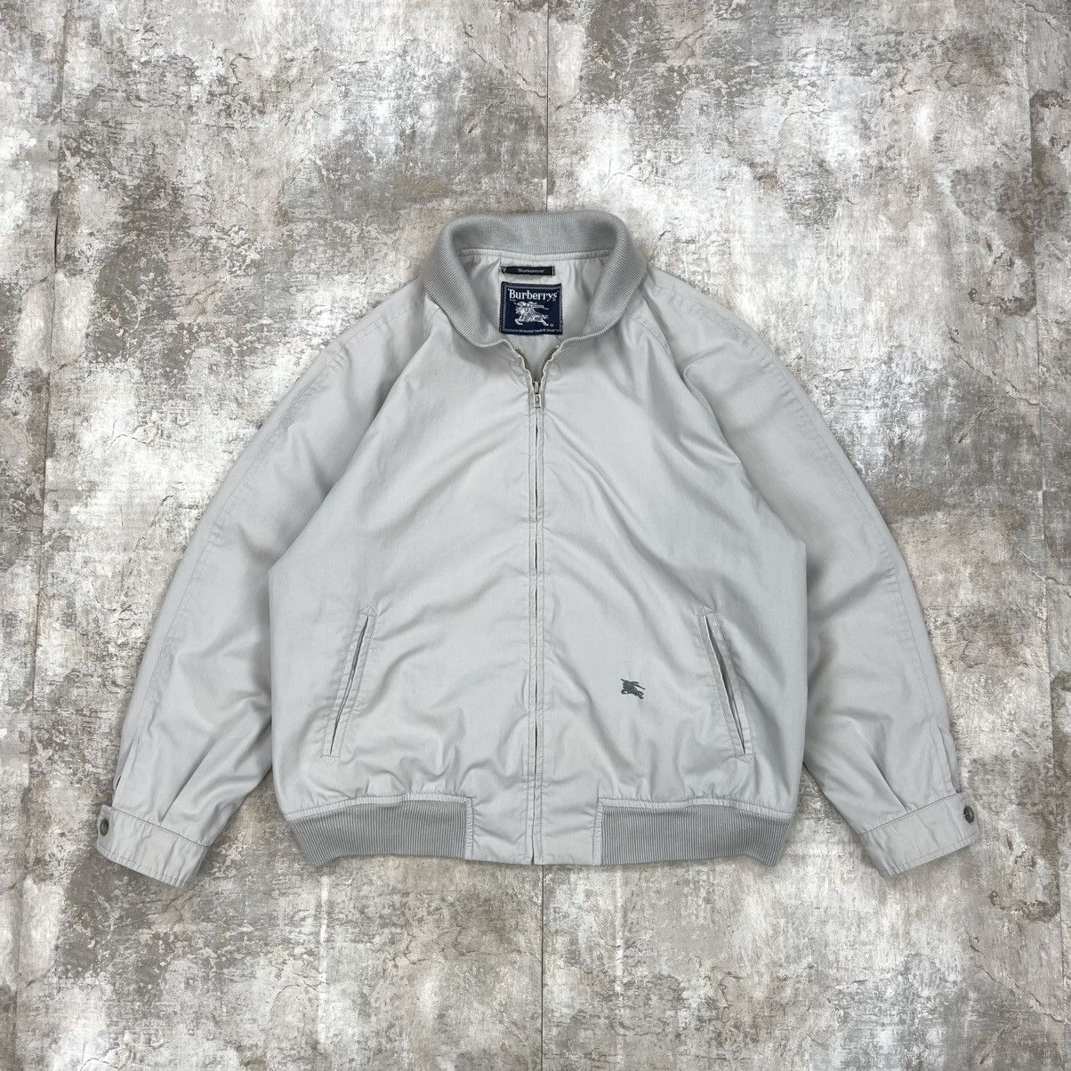 Burberry × Vintage BURBERRY LIGHT BOMBER JACKET GREY LOGO Size US M / EU 48-50 / 2 - 3 Thumbnail