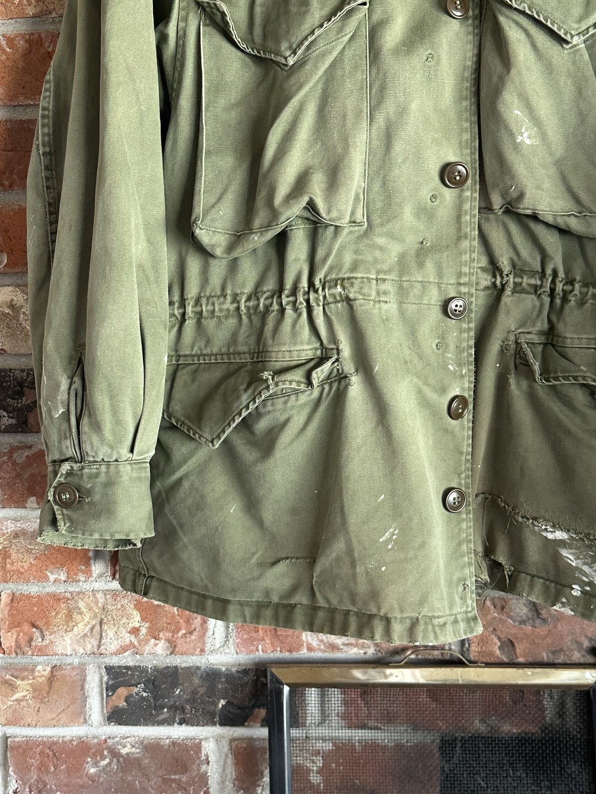Vintage M-43 US Army Field Jacket Taxi Driver USMC ww2 trashed Size US L / EU 52-54 / 3 - 5 Thumbnail