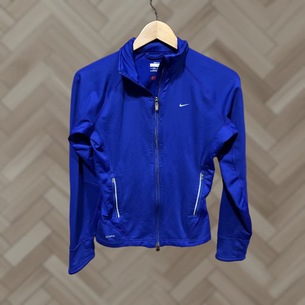 Nike Nike Fit Dry Active Running Jacket Womens Small Full Zip Pockets Blue Size S / US 4 / IT 40 - 1 Thumbnail