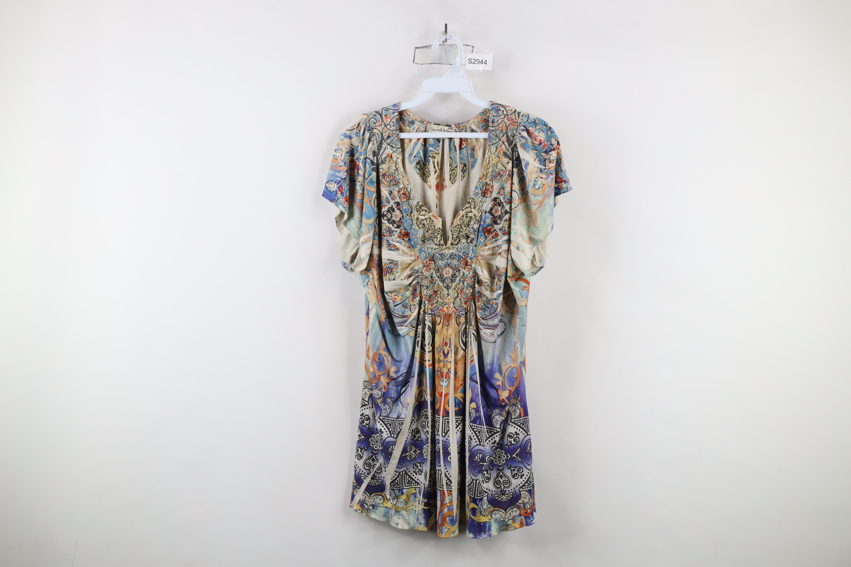 Vintage Vintage Y2K 90s Babydoll Rainbow Bella Paisley Blouse Shirt Size XXL / US 16-18 / IT 52-54 - 1 Thumbnail