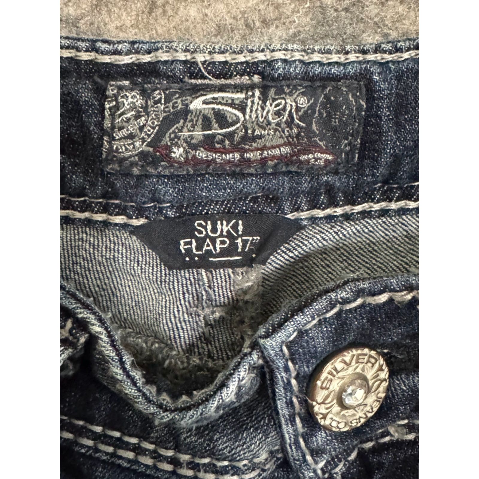 Silver Jeans Co. Silver Jeans Womens Jeans 32x31 Blue Suki Flap 17 Bootcut Western Denim Size 24" / US 00 / IT 34 - 4 Thumbnail