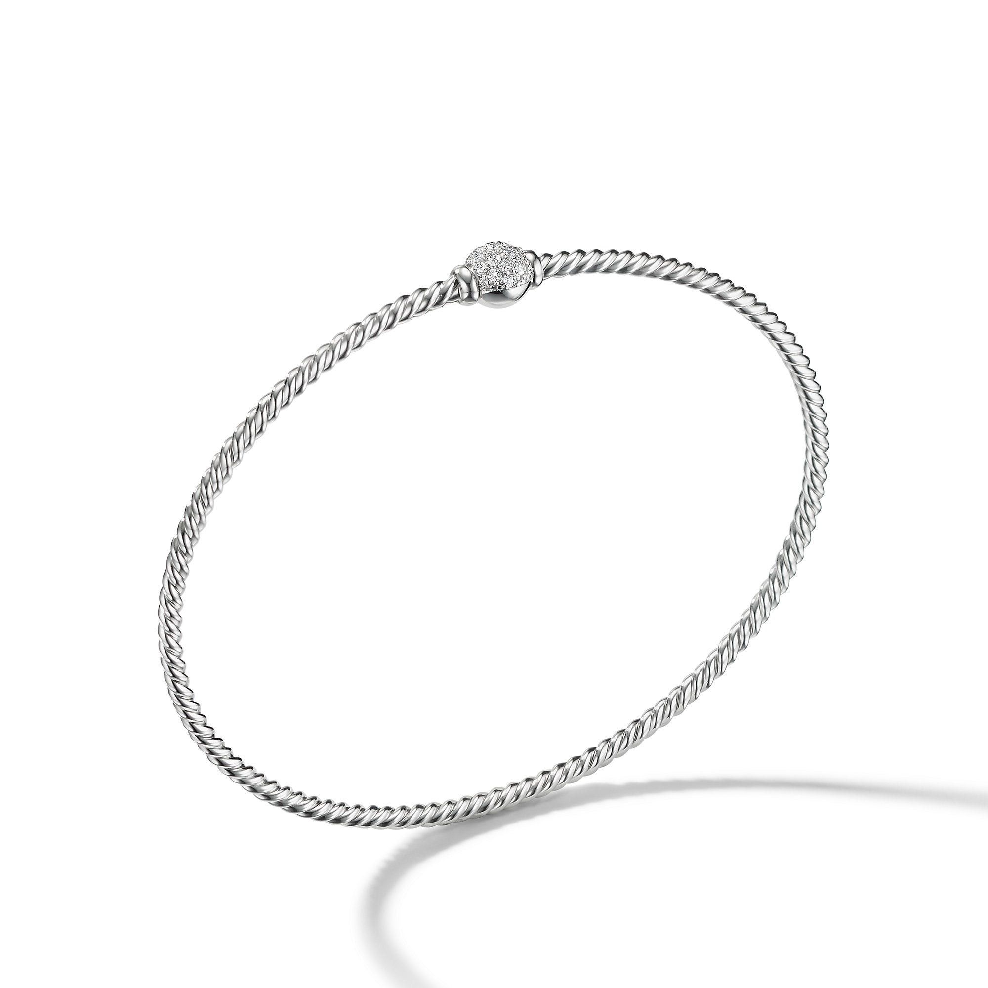 David Yurman o1w1db10325 Bracelet in 18K White Gold with Pave Diamonds Size ONE SIZE - 1 Thumbnail