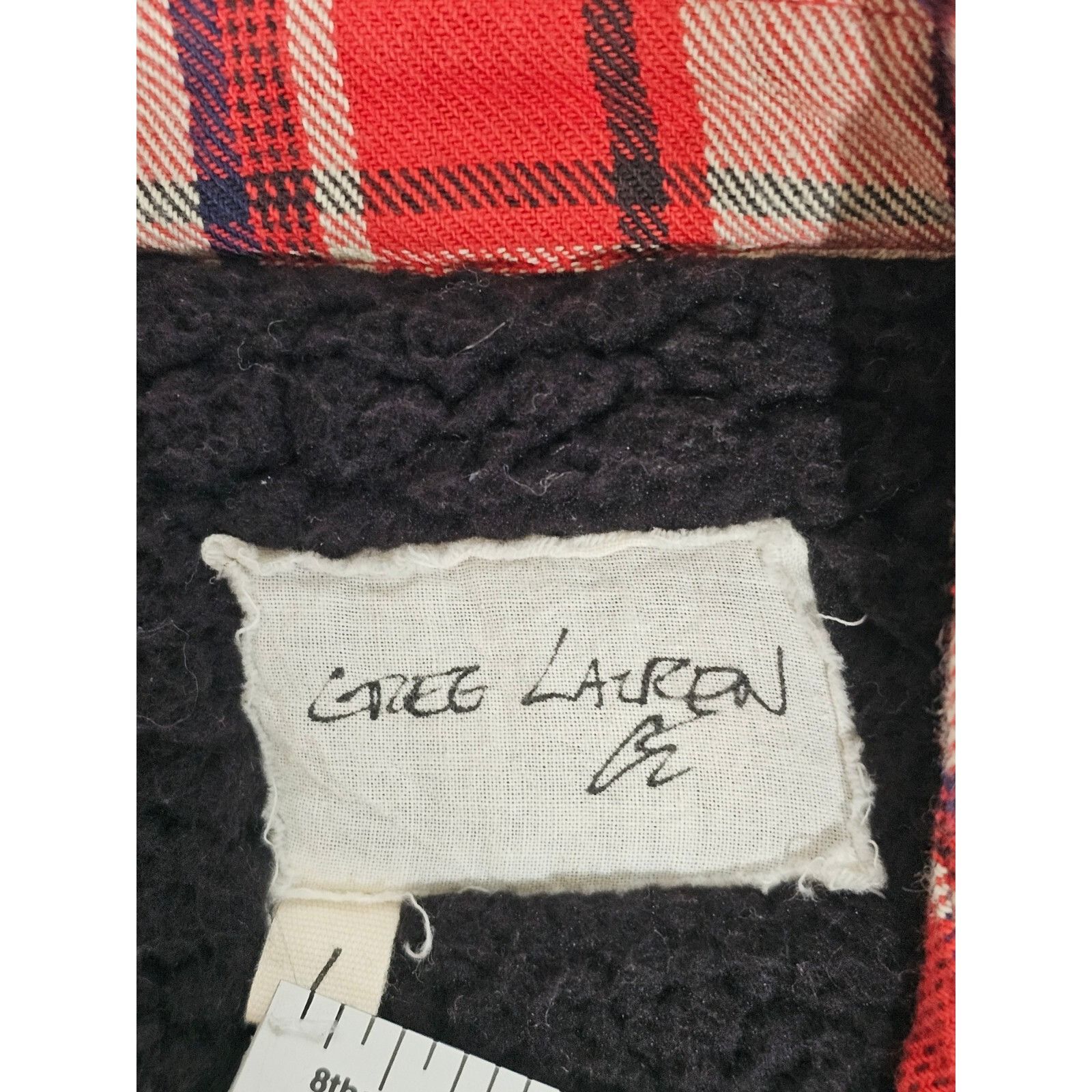 Greg Lauren Greg Lauren Red Plaid Sherpa Lined Boxy Shirt Size 1 Made i Size US S / EU 44-46 / 1 - 3 Thumbnail